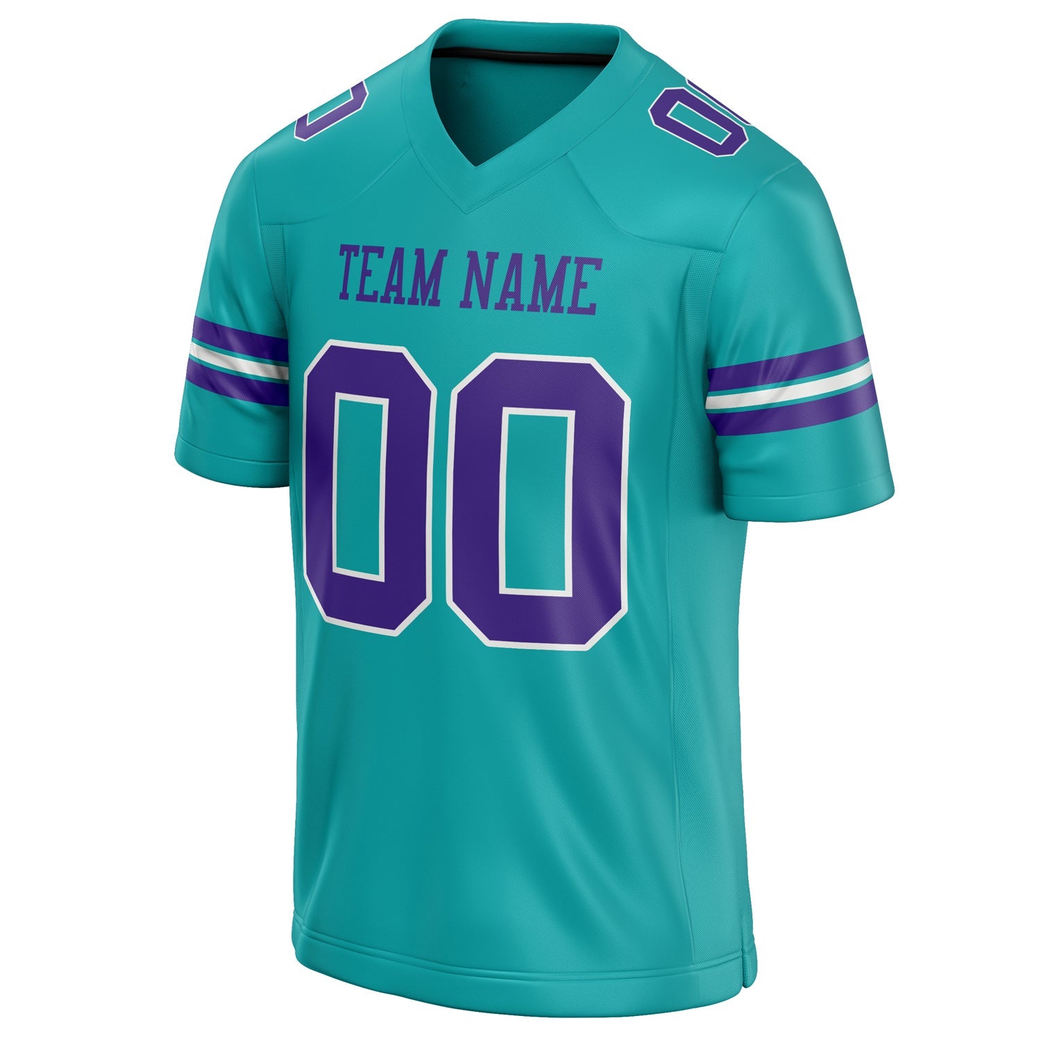Custom Aqua Purple Solid Colour Football Jersey