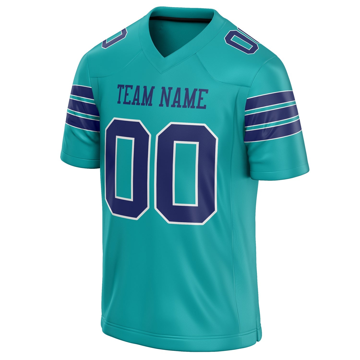 Custom Aqua navy Solid Colour Football Jersey