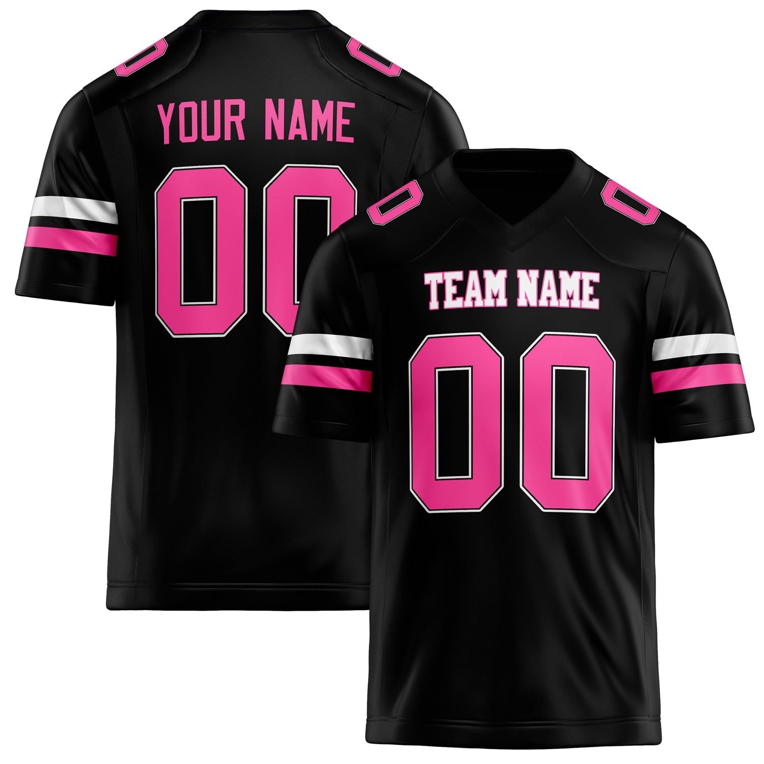 Custom Black pink Solid Colour Football Jersey FT02240730BL021
