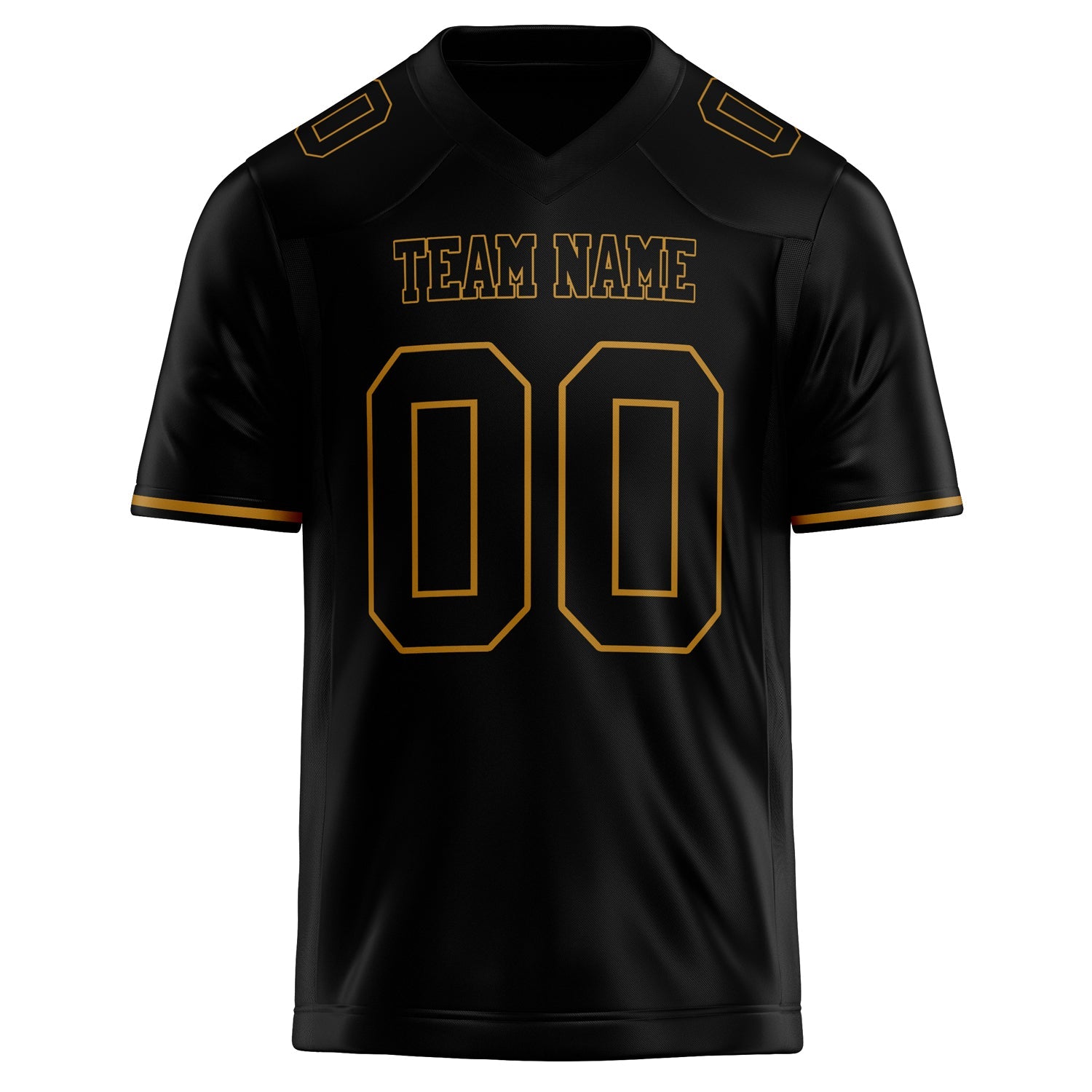 Custom Black old gold Solid Colour Football Jersey