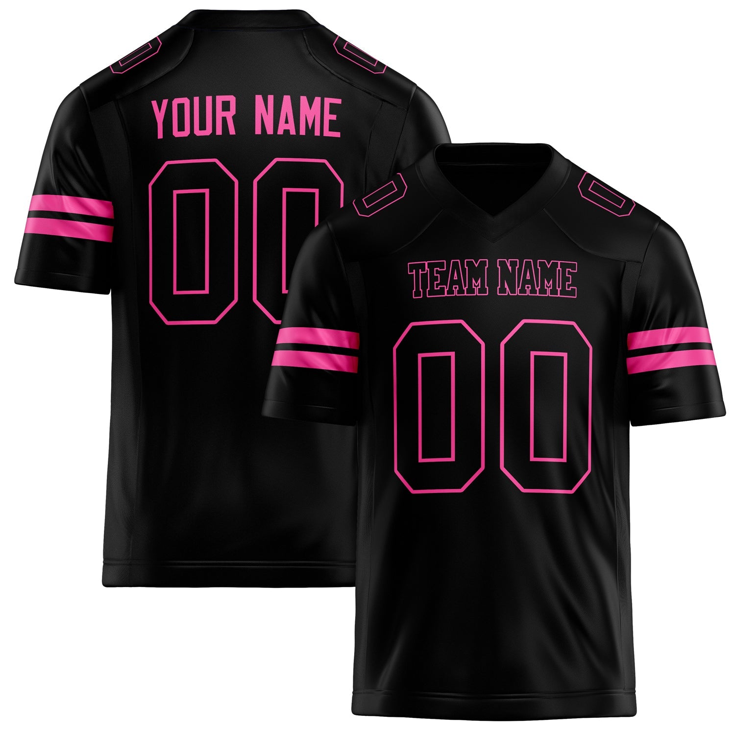 Custom Black pink Solid Colour Football Jersey FT02240730BL039