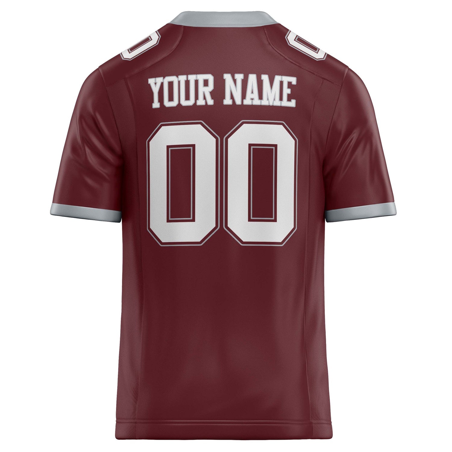 Custom Burgundy White Solid Colour Football Jersey