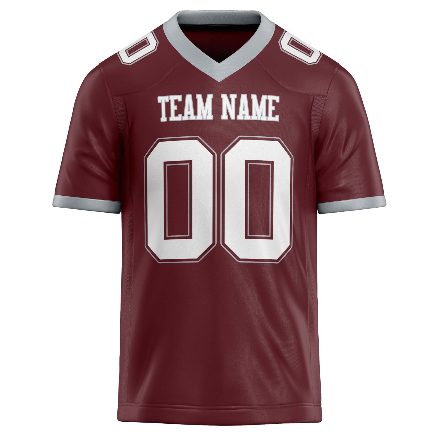 Custom Burgundy White Solid Colour Football Jersey
