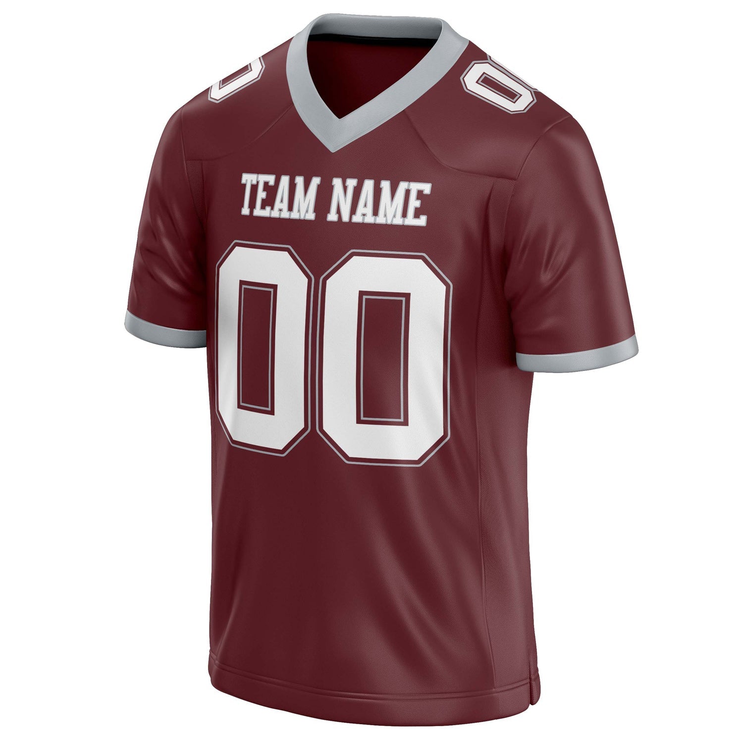 Custom Burgundy White Solid Colour Football Jersey
