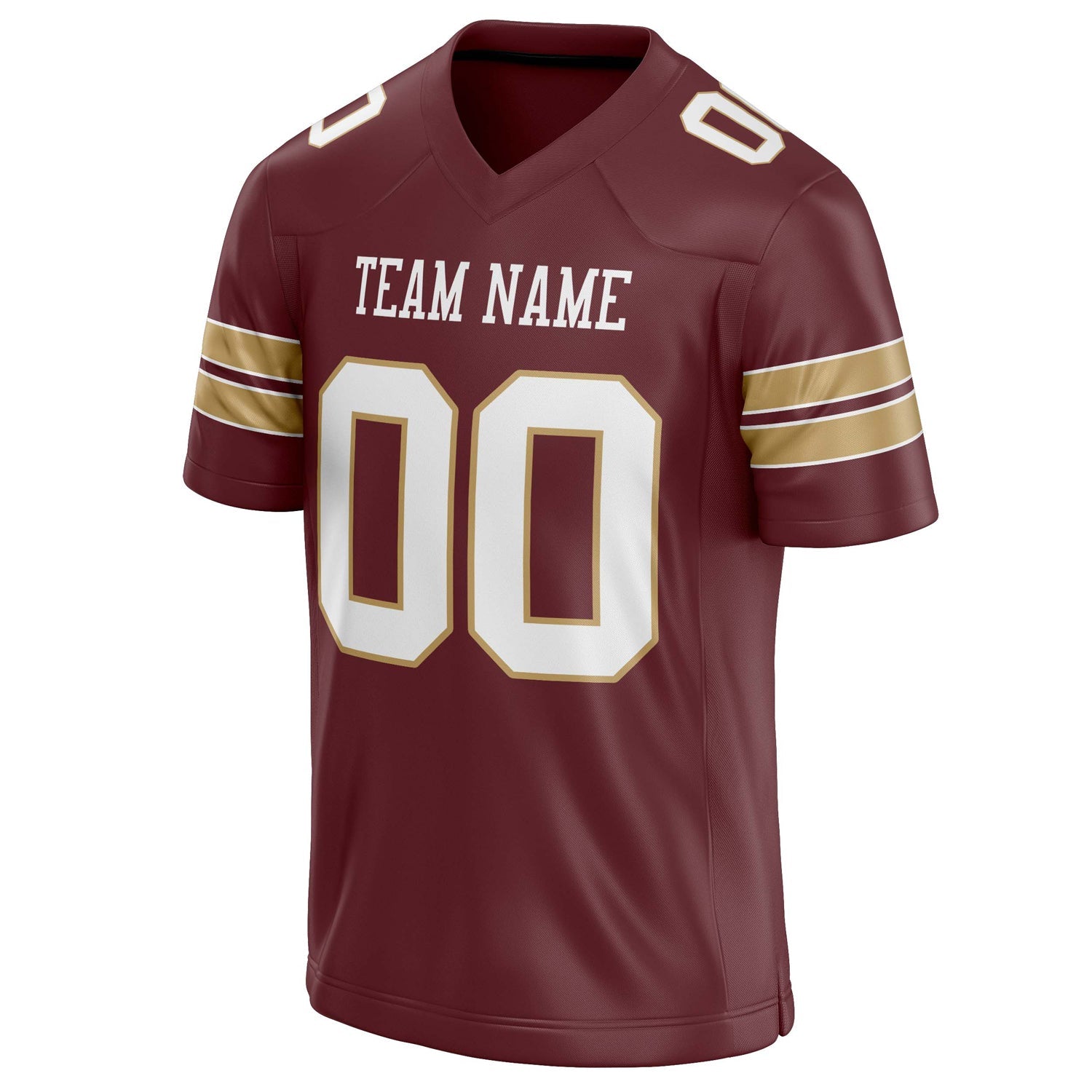 Custom Burgundy White Solid Colour Football Jersey