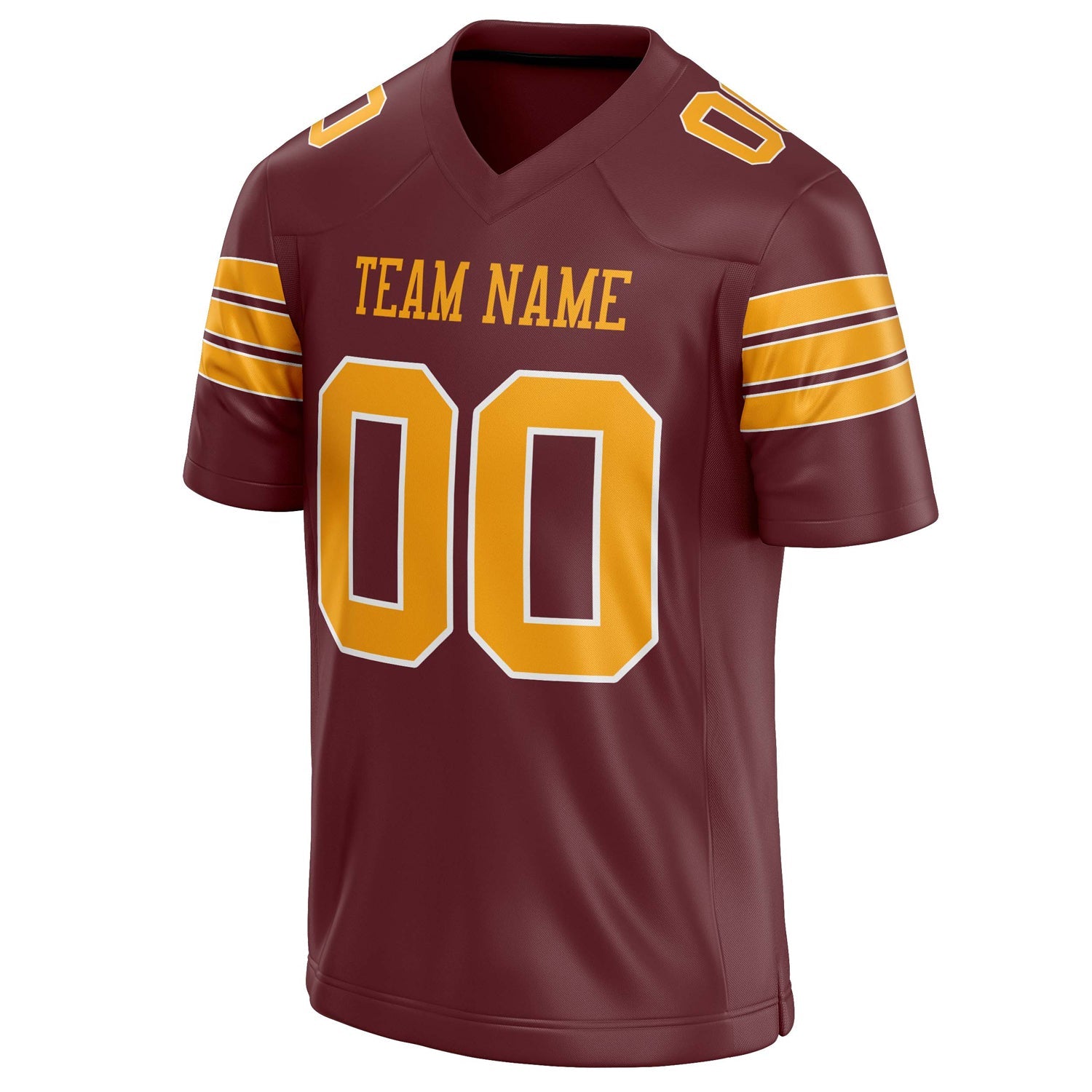 Custom Burgundy orange Solid Colour Football Jersey