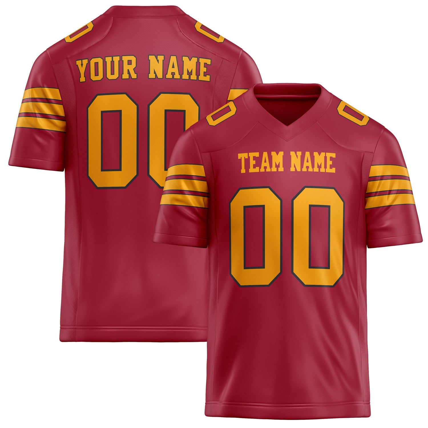Custom Cardinal gold Solid Colour Football Jersey FT02240730CA081