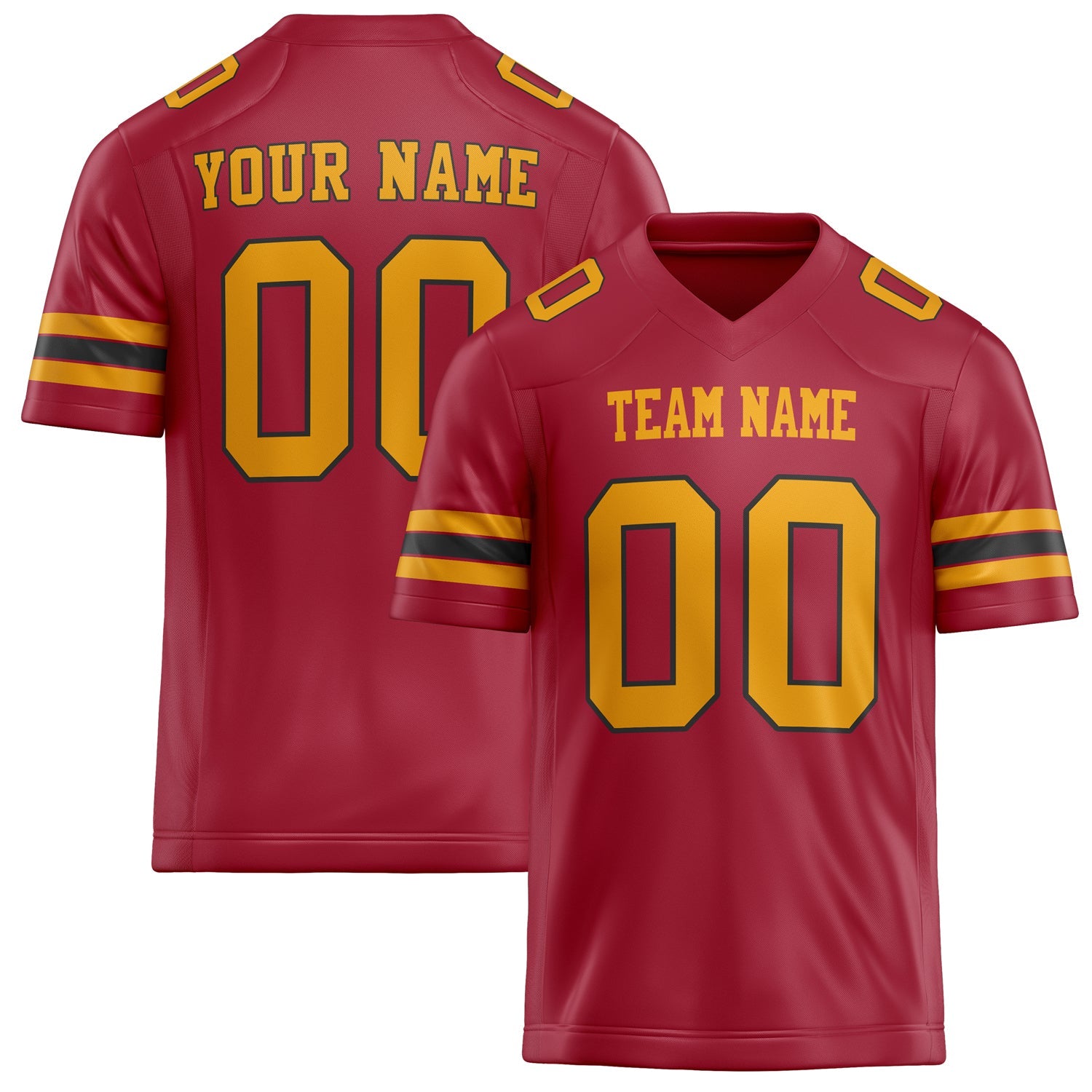 Custom Cardinal gold Solid Colour Football Jersey FT02240730CA084