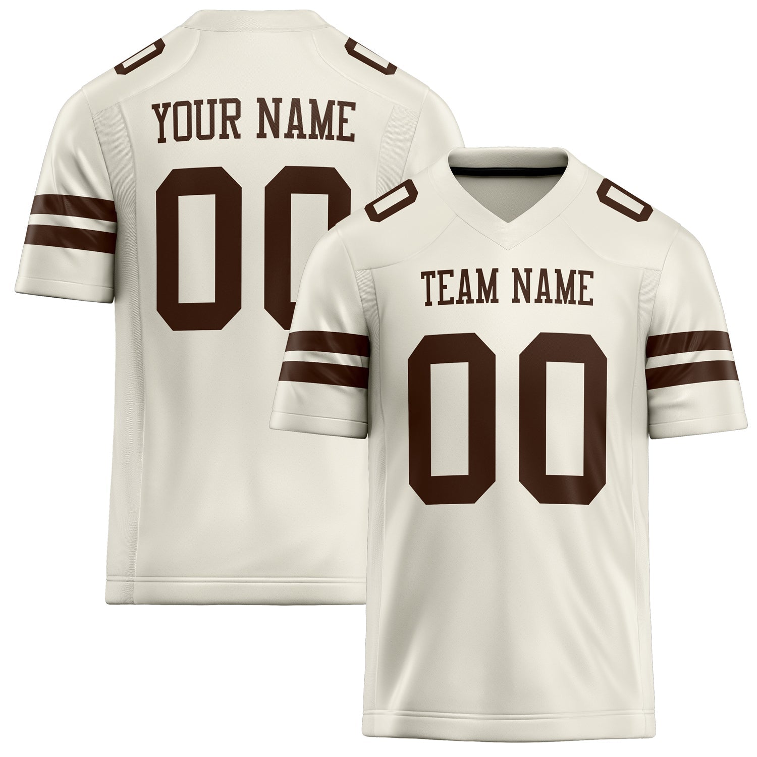 Custom Cream brown Solid Colour Football Jersey FT02240730CR090