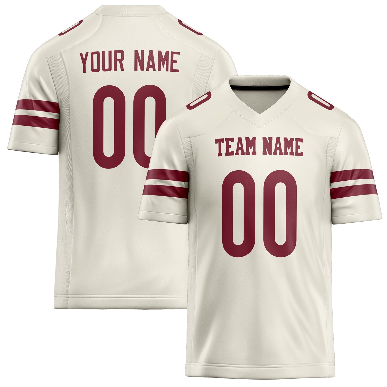 Custom Cream maroon Solid Colour Football Jersey FT02240730CR091