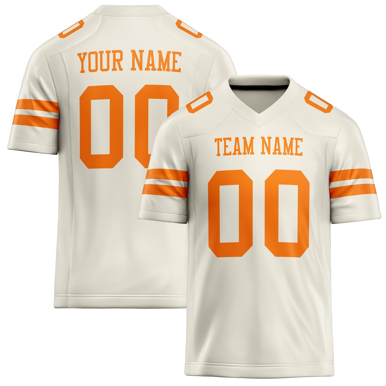 Custom Cream orange Solid Colour Football Jersey FT02240730CR092