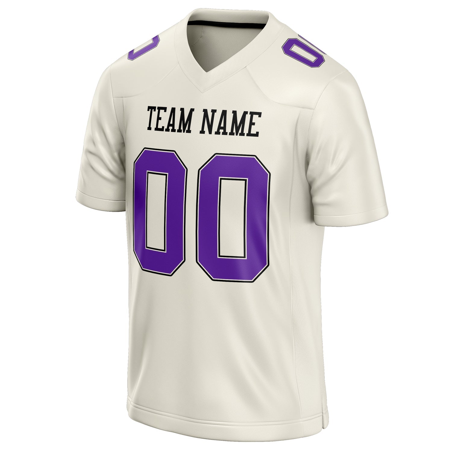 Custom Cream Purple Solid Colour Football Jersey