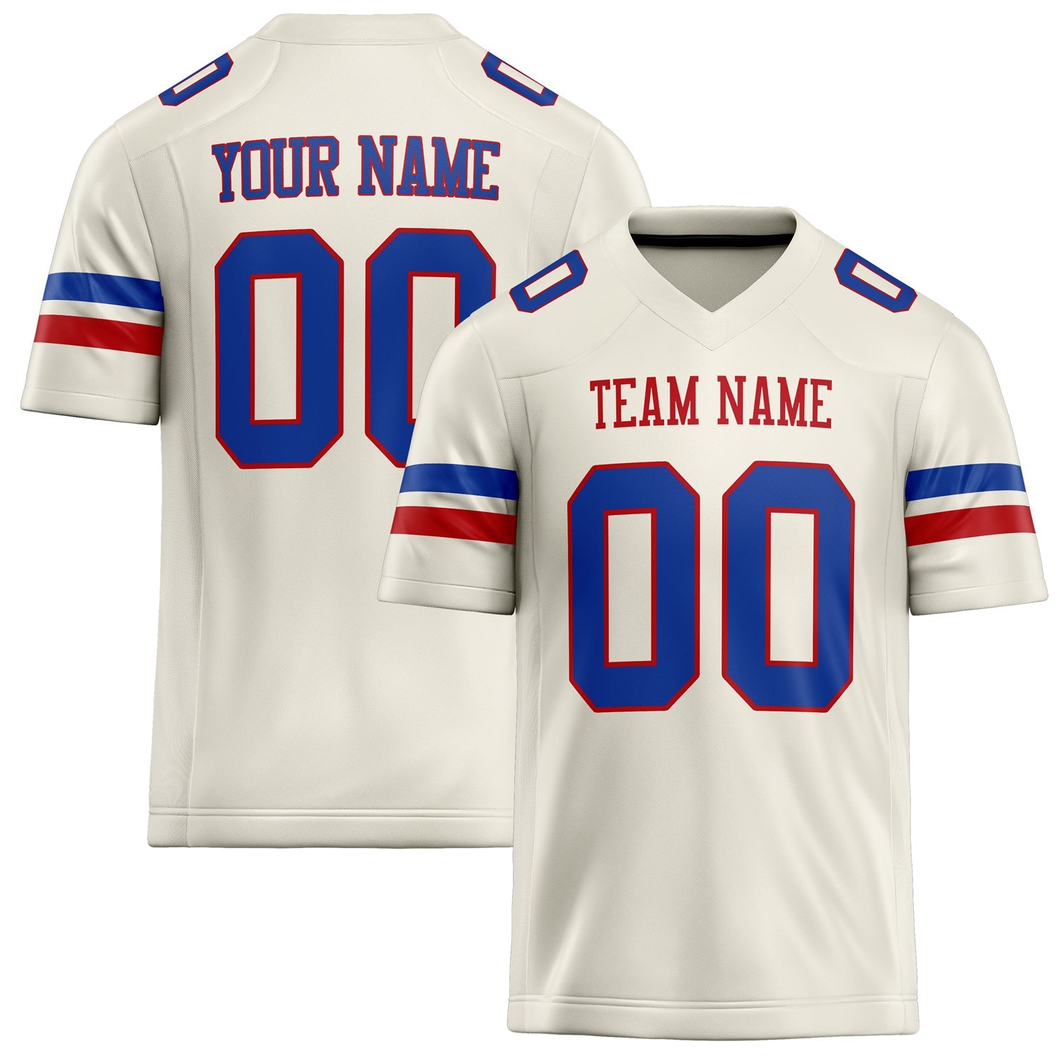 Custom Cream royal Solid Colour Football Jersey FT02240730CR103