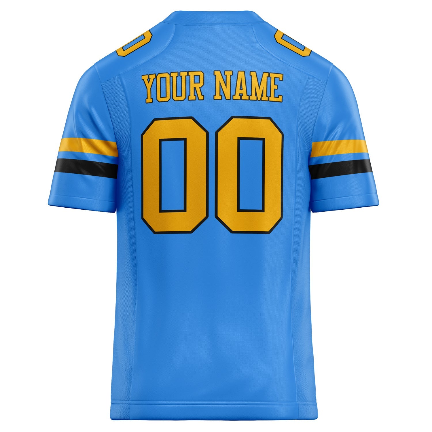 Custom Electric Blue gold Solid Colour Football Jersey