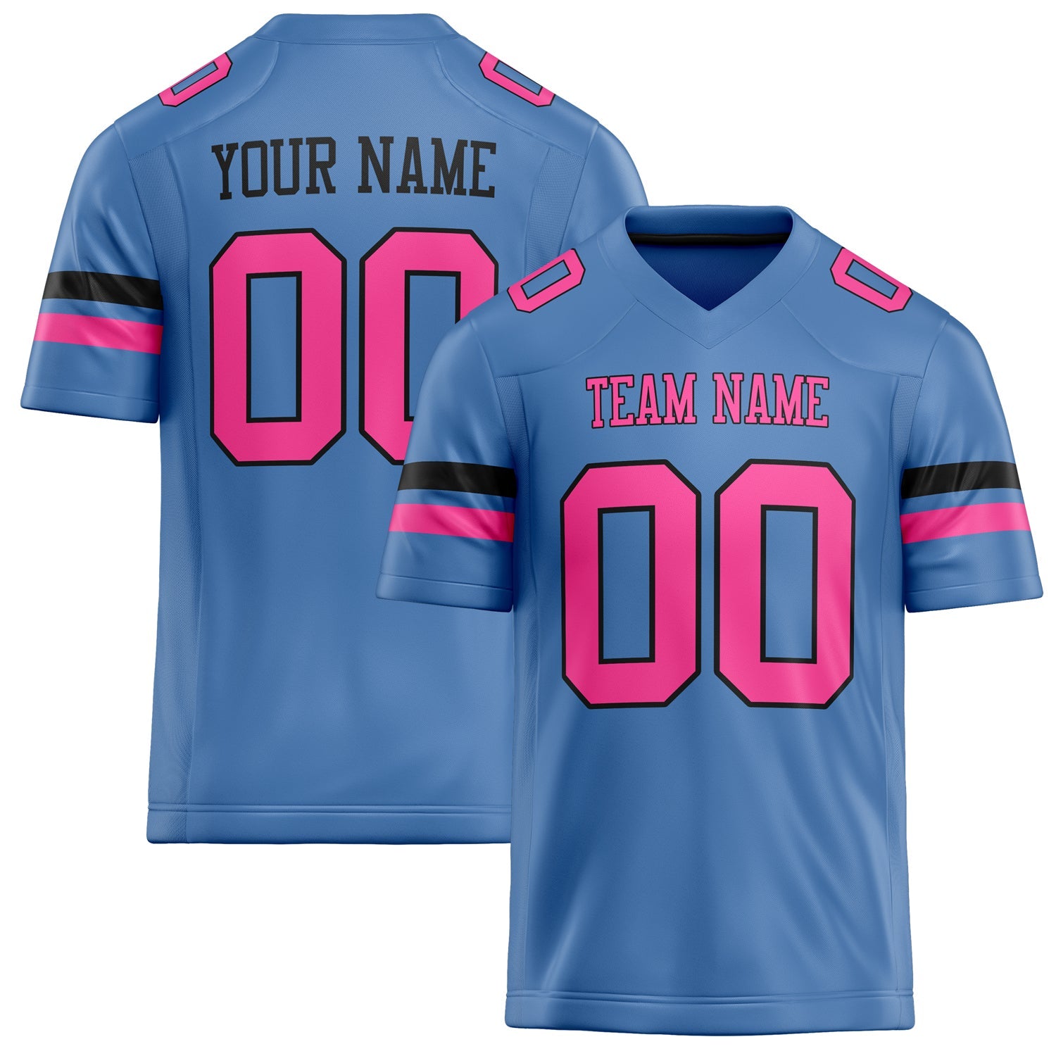 Custom Electric Blue pink Solid Colour Football Jersey FT02240730EL116
