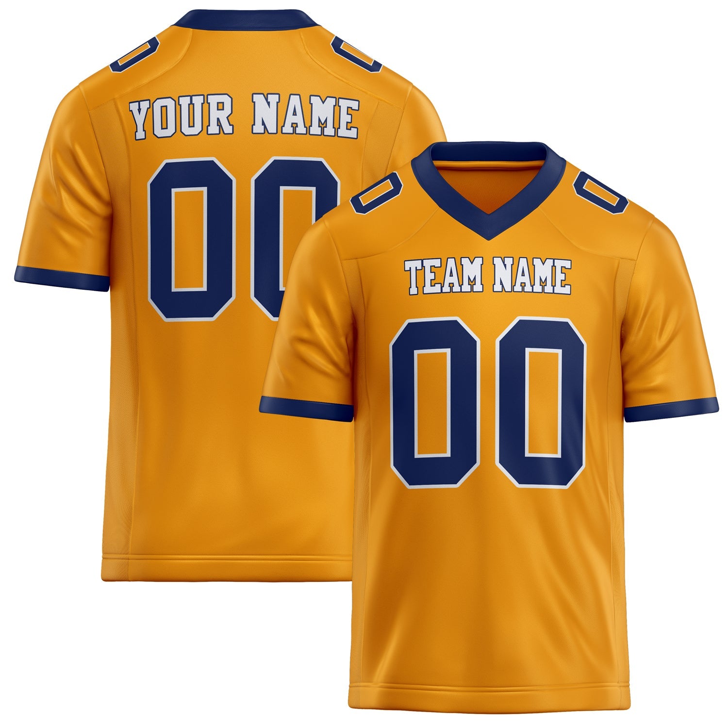 Custom Gold navy Solid Colour Football Jersey FT02240730GO129