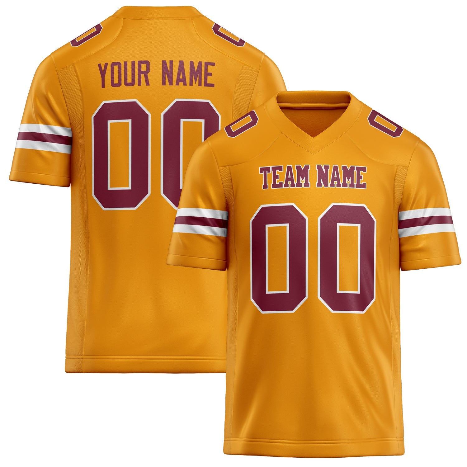 Custom Gold maroon Solid Colour Football Jersey FT02240730GO133