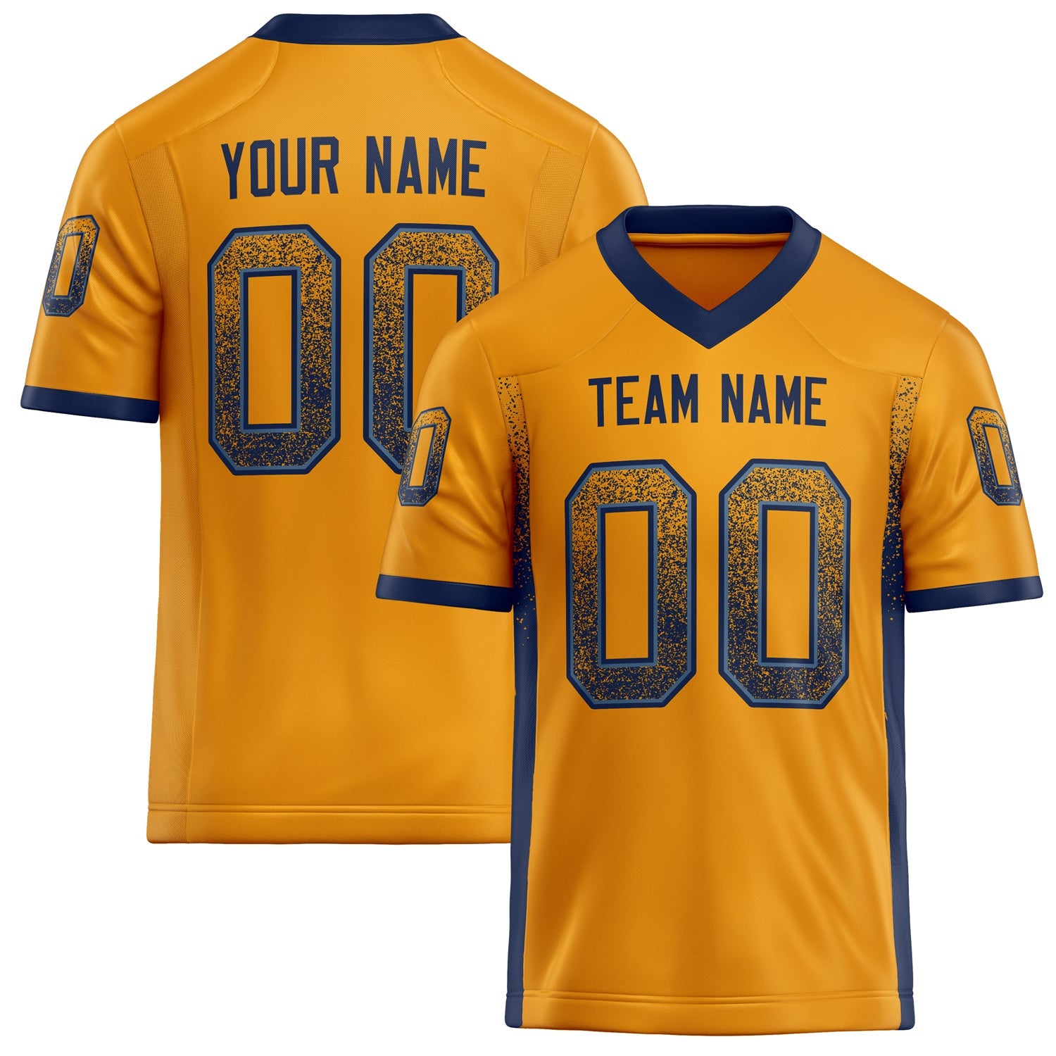 Custom Gold navy Solid Colour Football Jersey FT02240730GO144