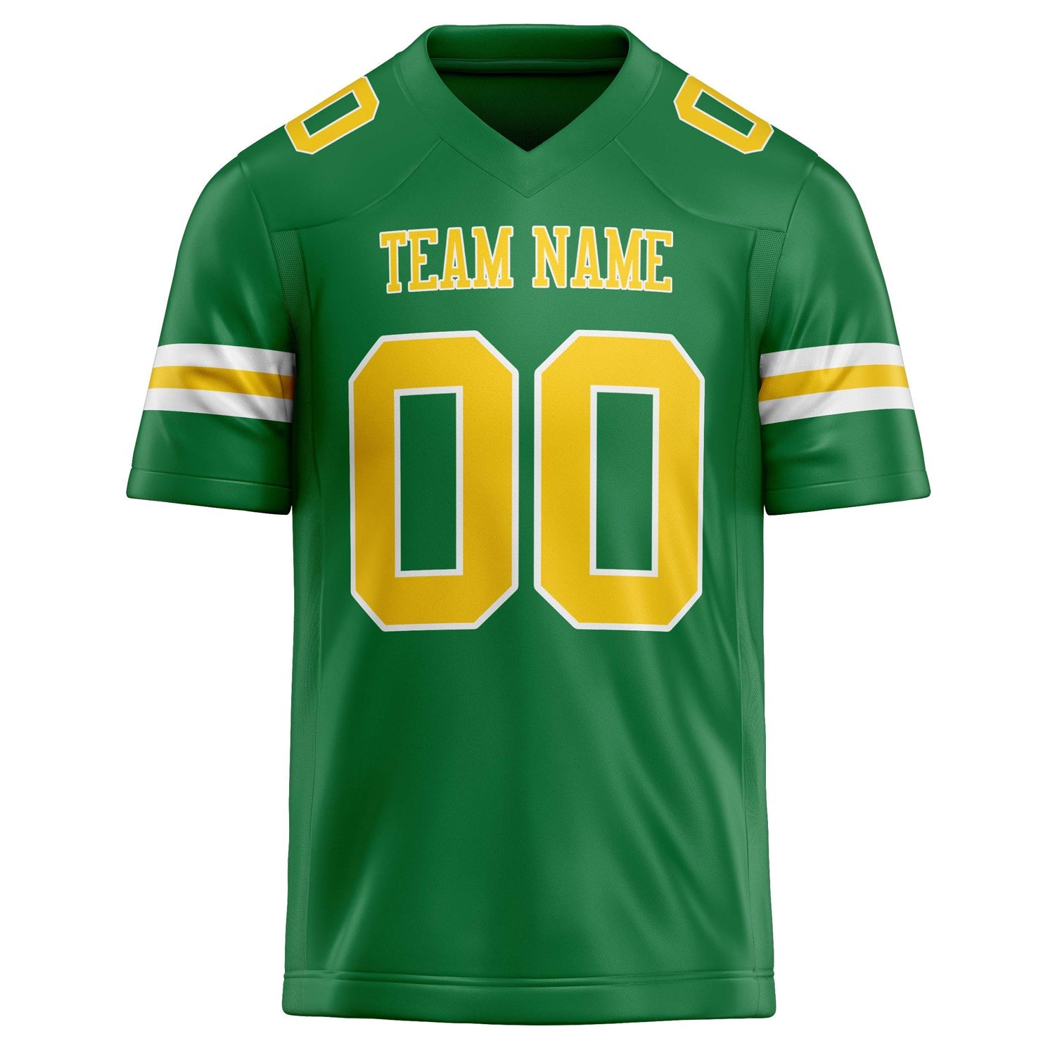 Custom Grass Green gold Solid Colour Football Jersey