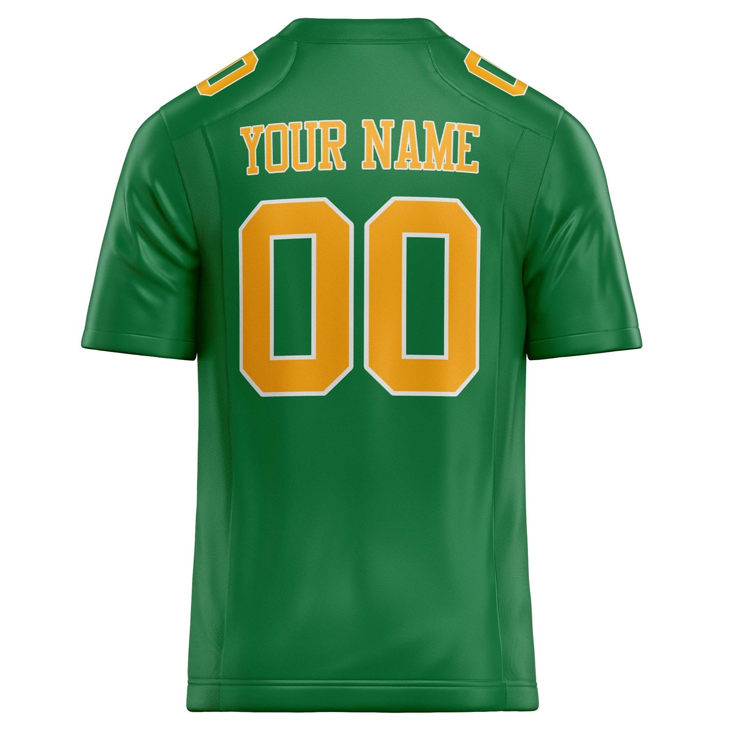 Custom Grass Green gold Solid Colour Football Jersey