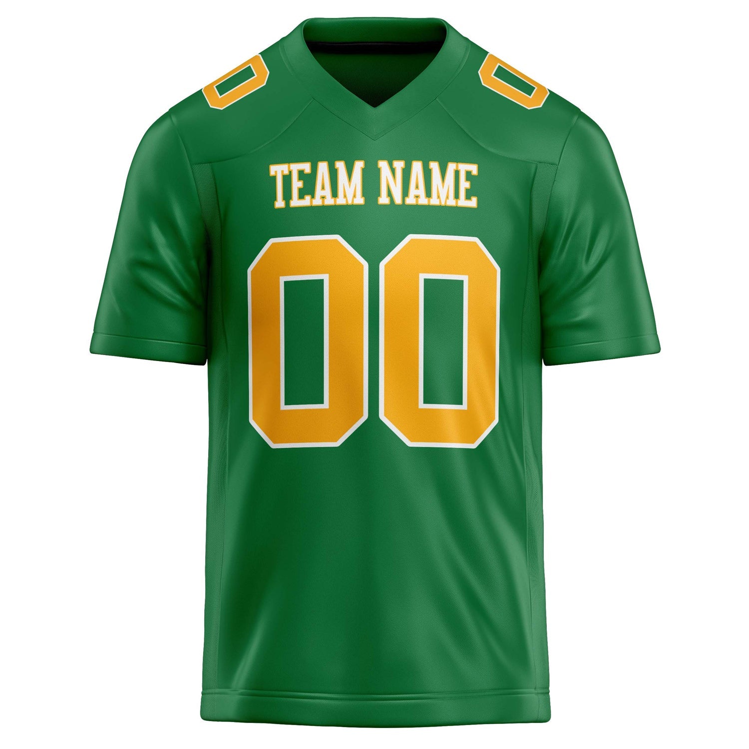 Custom Grass Green gold Solid Colour Football Jersey