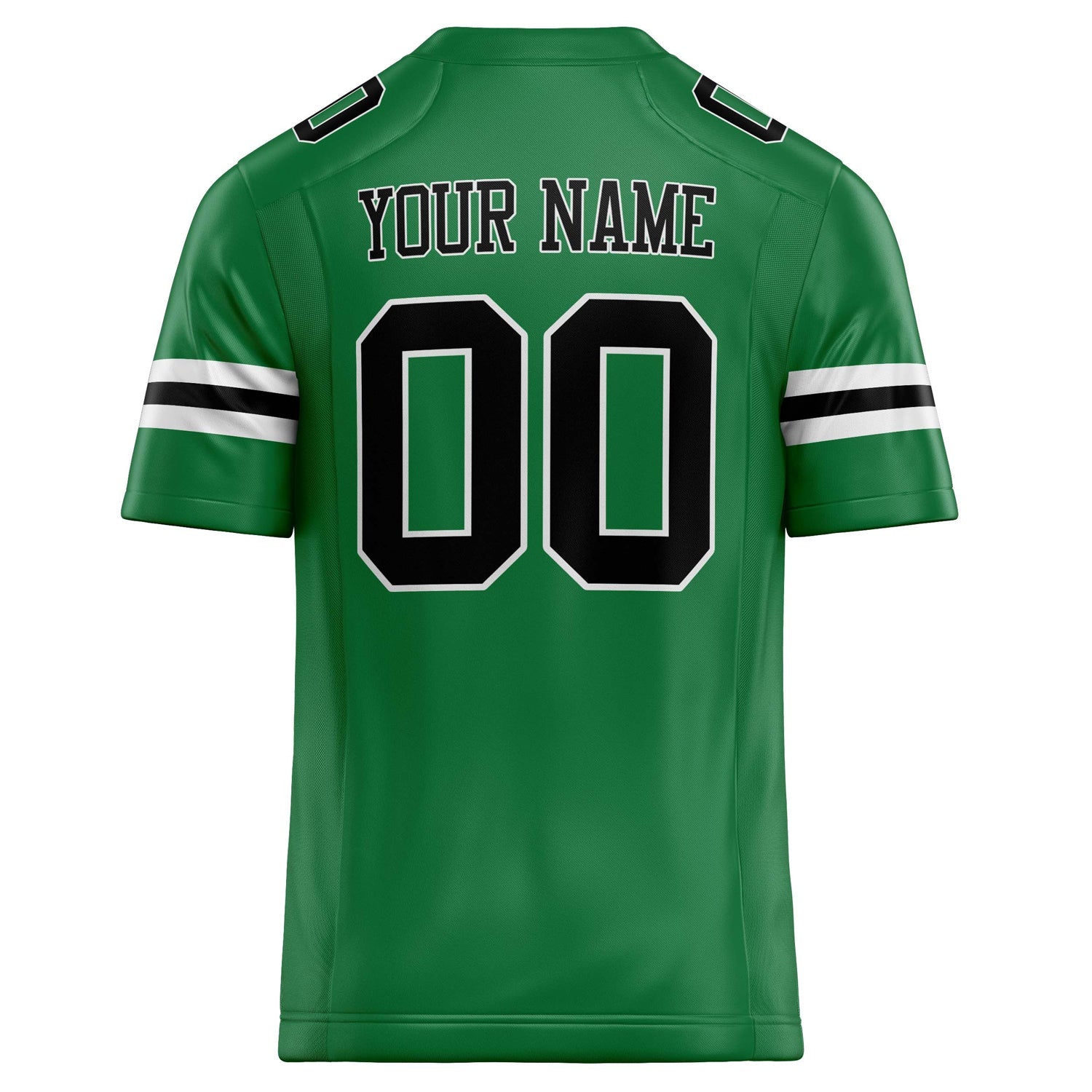 Custom Grass Green Black Solid Colour Football Jersey