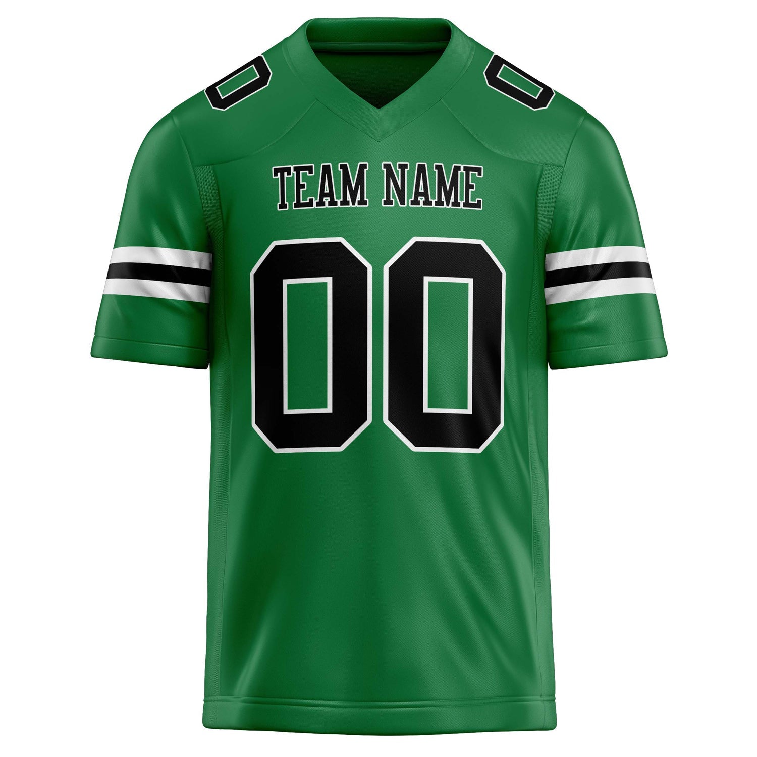 Custom Grass Green Black Solid Colour Football Jersey