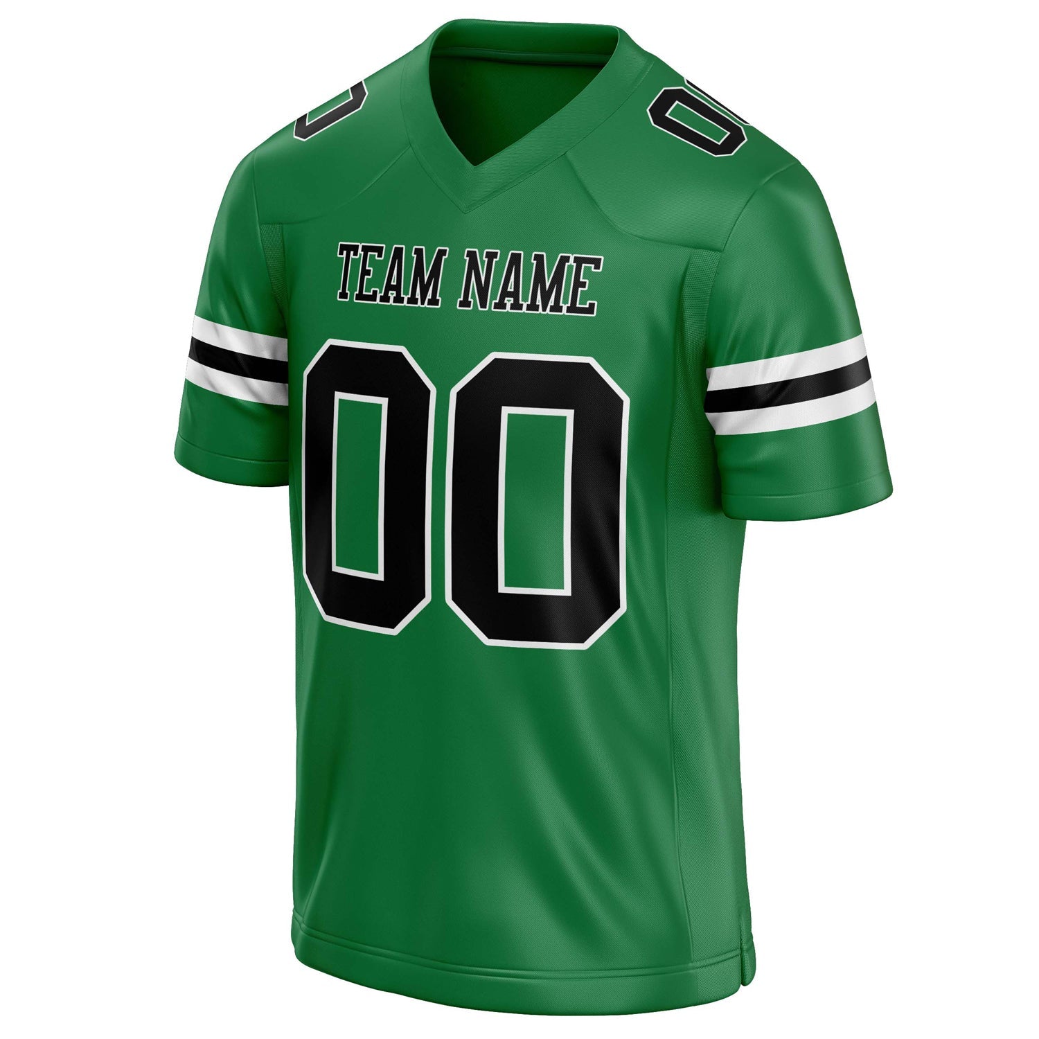 Custom Grass Green Black Solid Colour Football Jersey