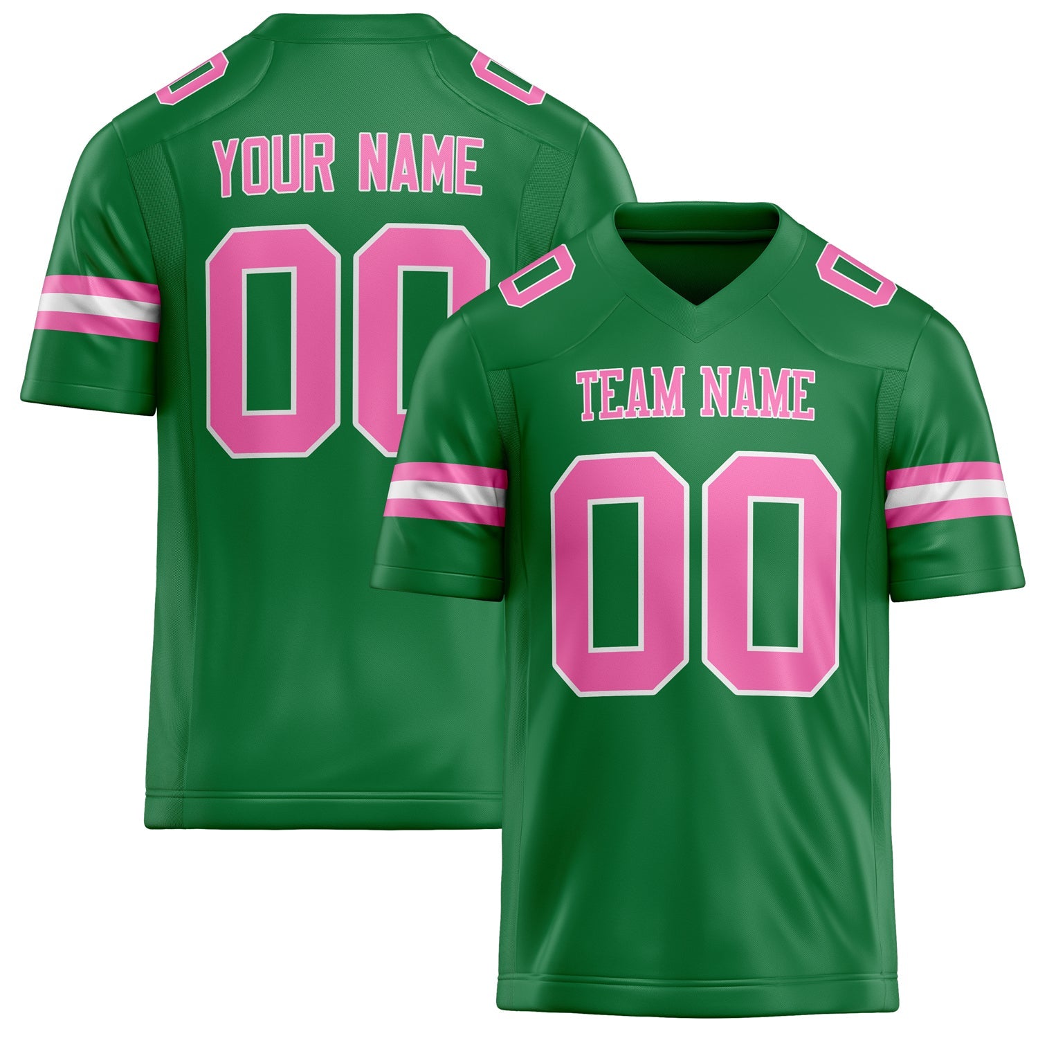Custom Grass Green pink Solid Colour Football Jersey FT02240730GR165