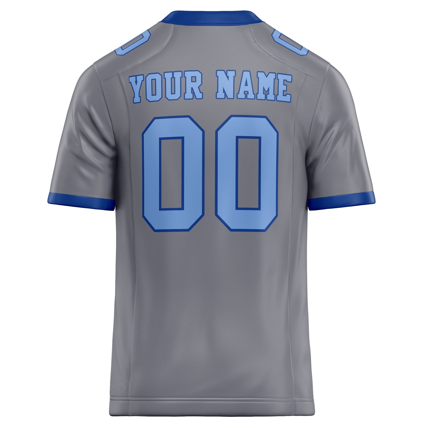 Custom Gray light blue Solid Colour Football Jersey