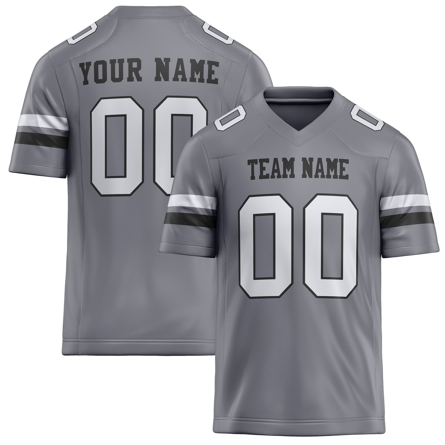Custom Gray White Solid Colour Football Jersey FT02240730GR174