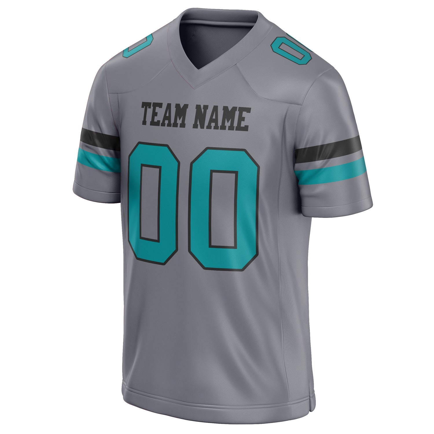 Custom Gray teal Solid Colour Football Jersey