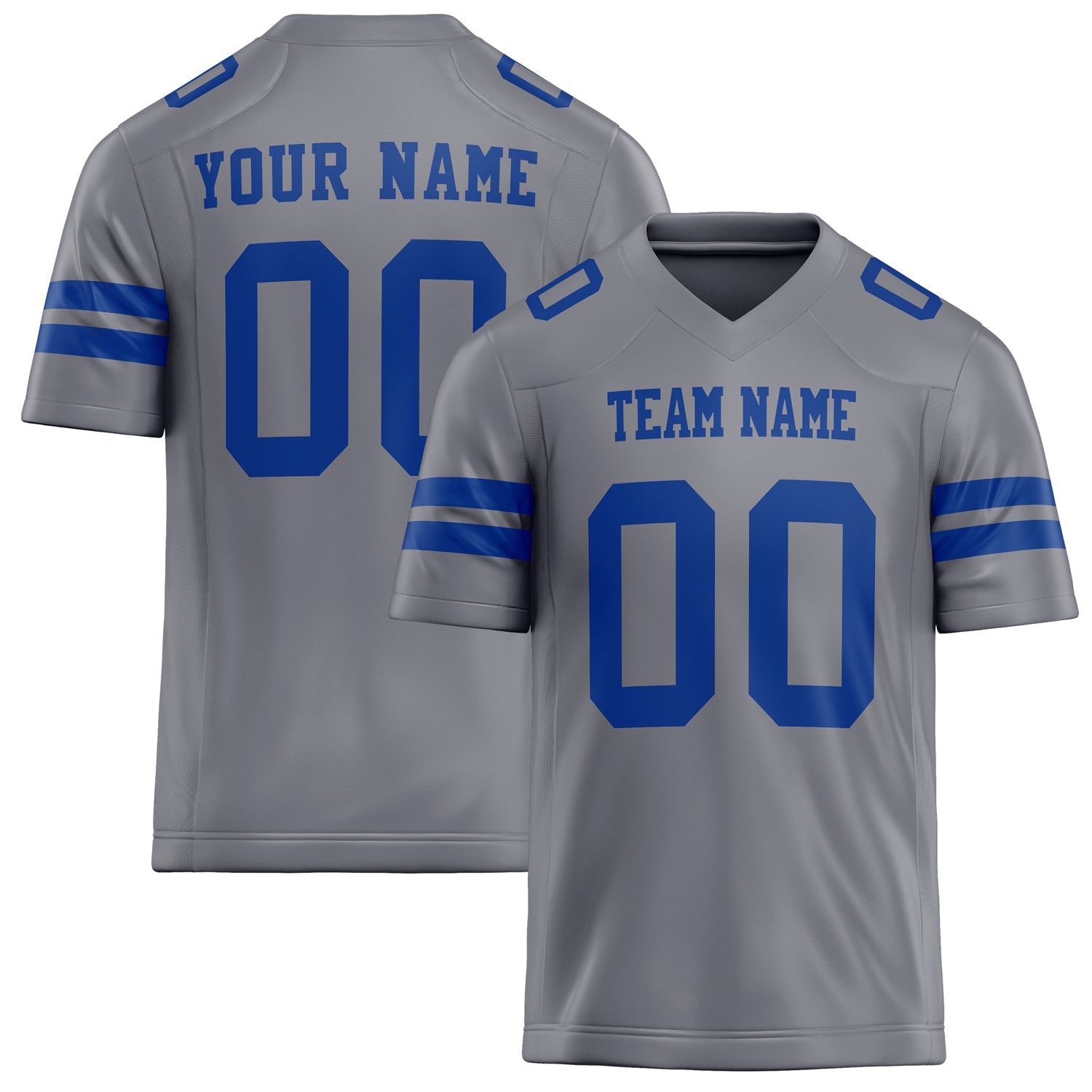 Custom Gray royal Solid Colour Football Jersey FT02240730GR178