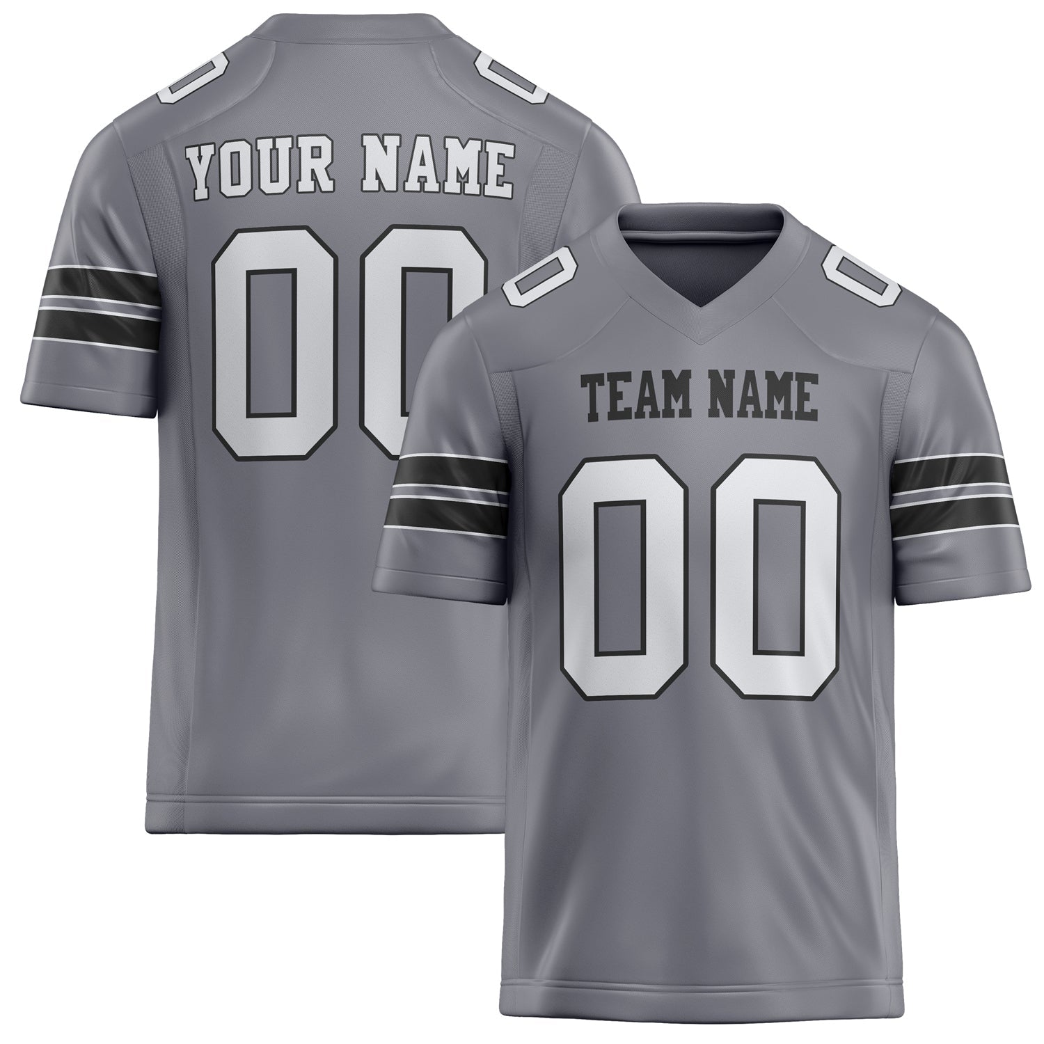 Custom Gray White Solid Colour Football Jersey FT02240730GR179