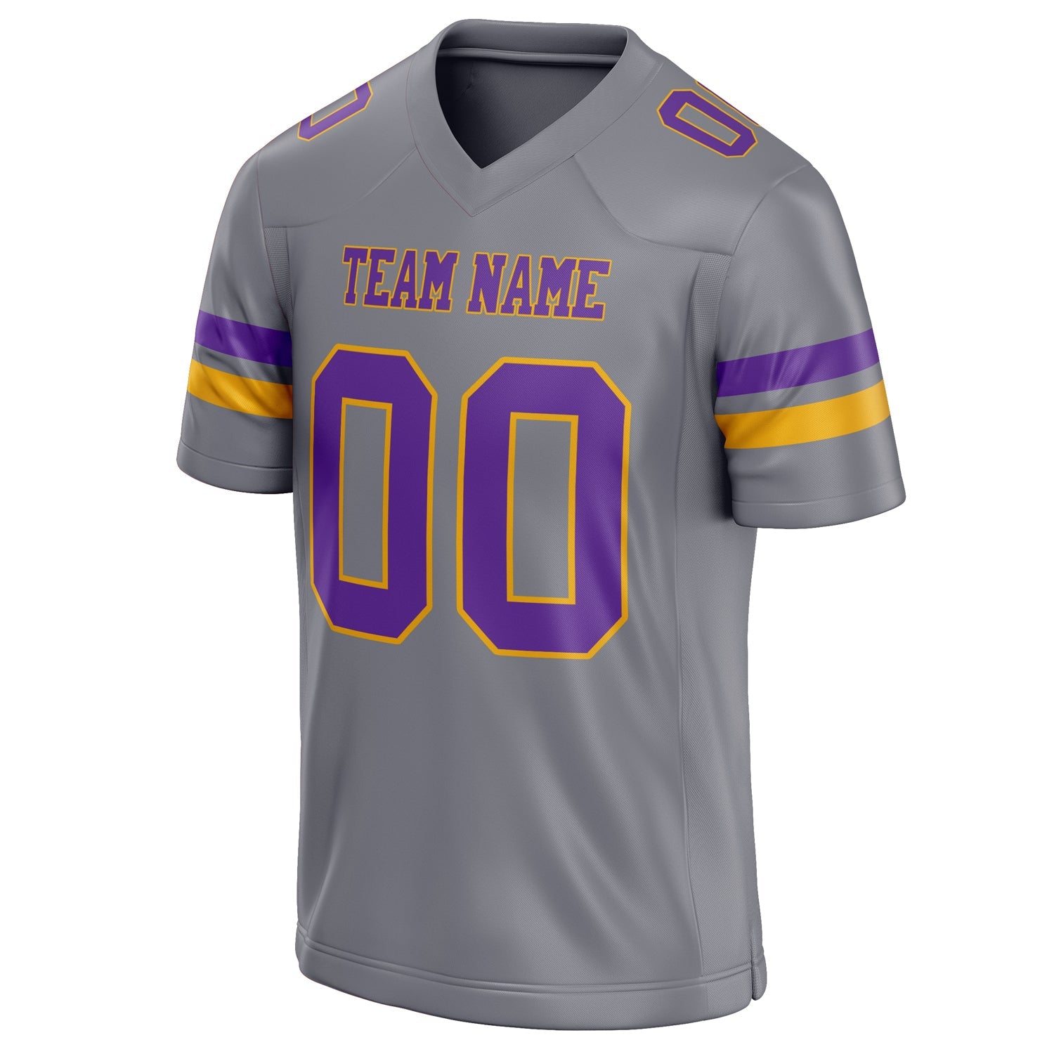 Custom Gray Purple Solid Colour Football Jersey