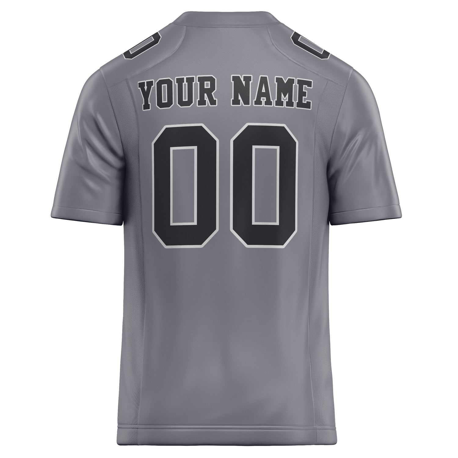 Custom Gray Black Solid Colour Football Jersey