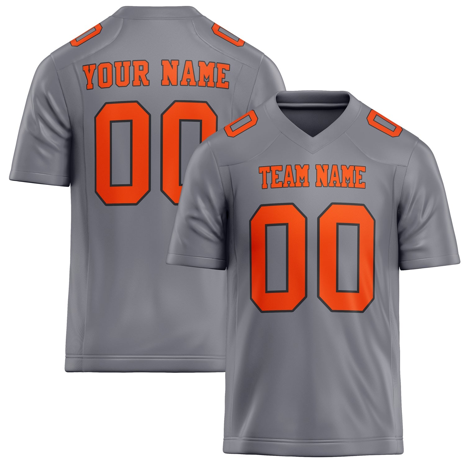 Custom Gray orange Solid Colour Football Jersey FT02240730GR183