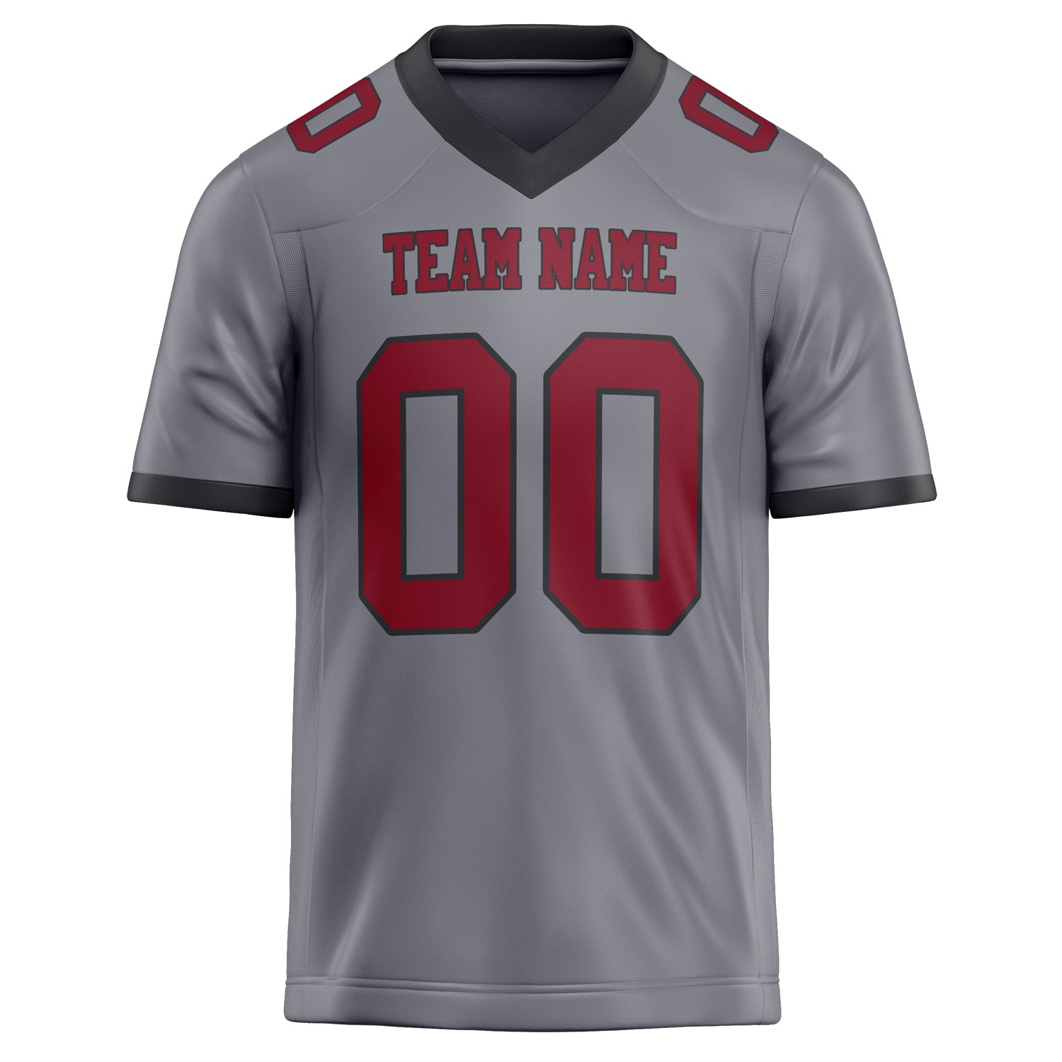 Custom Gray red Solid Colour Football Jersey