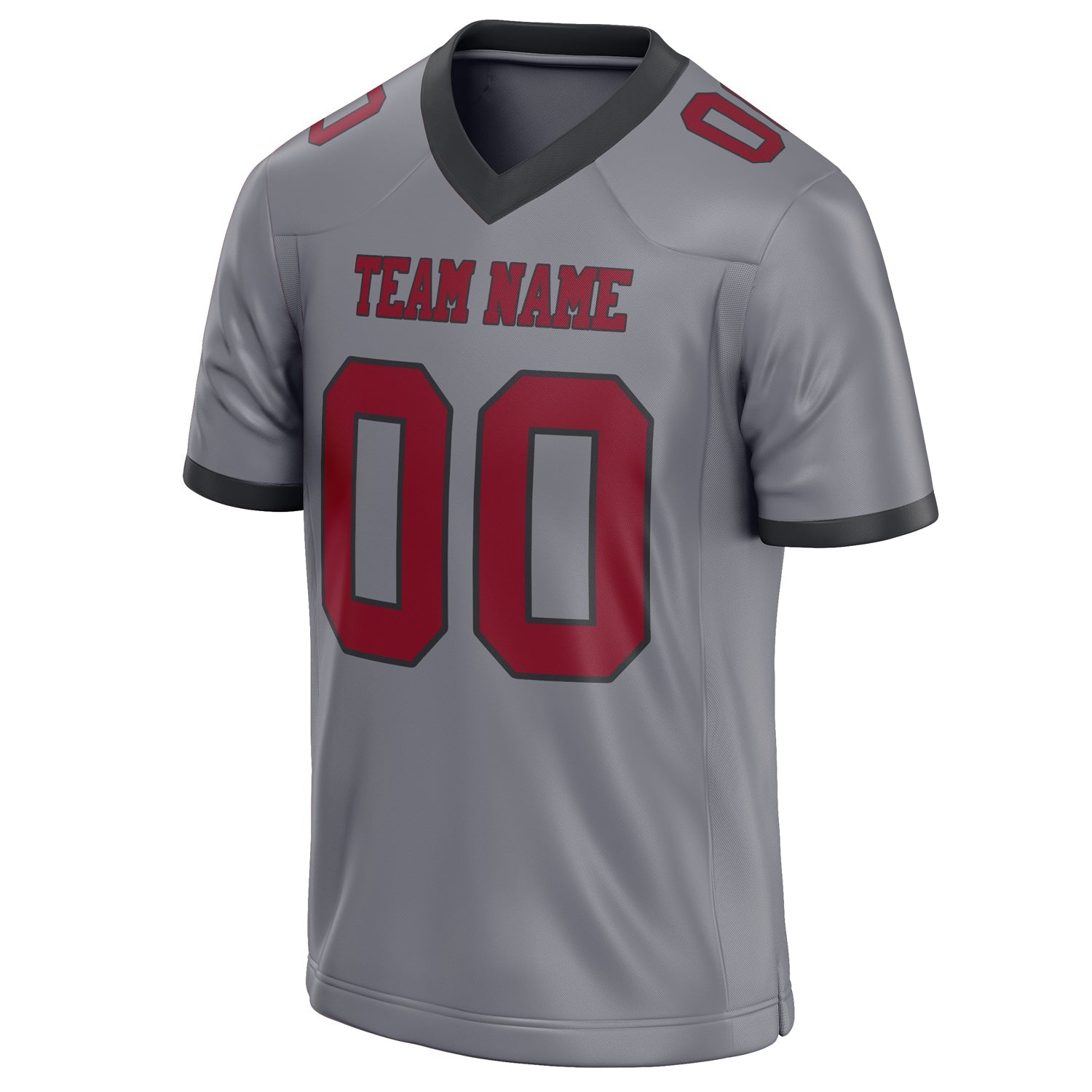 Custom Gray red Solid Colour Football Jersey