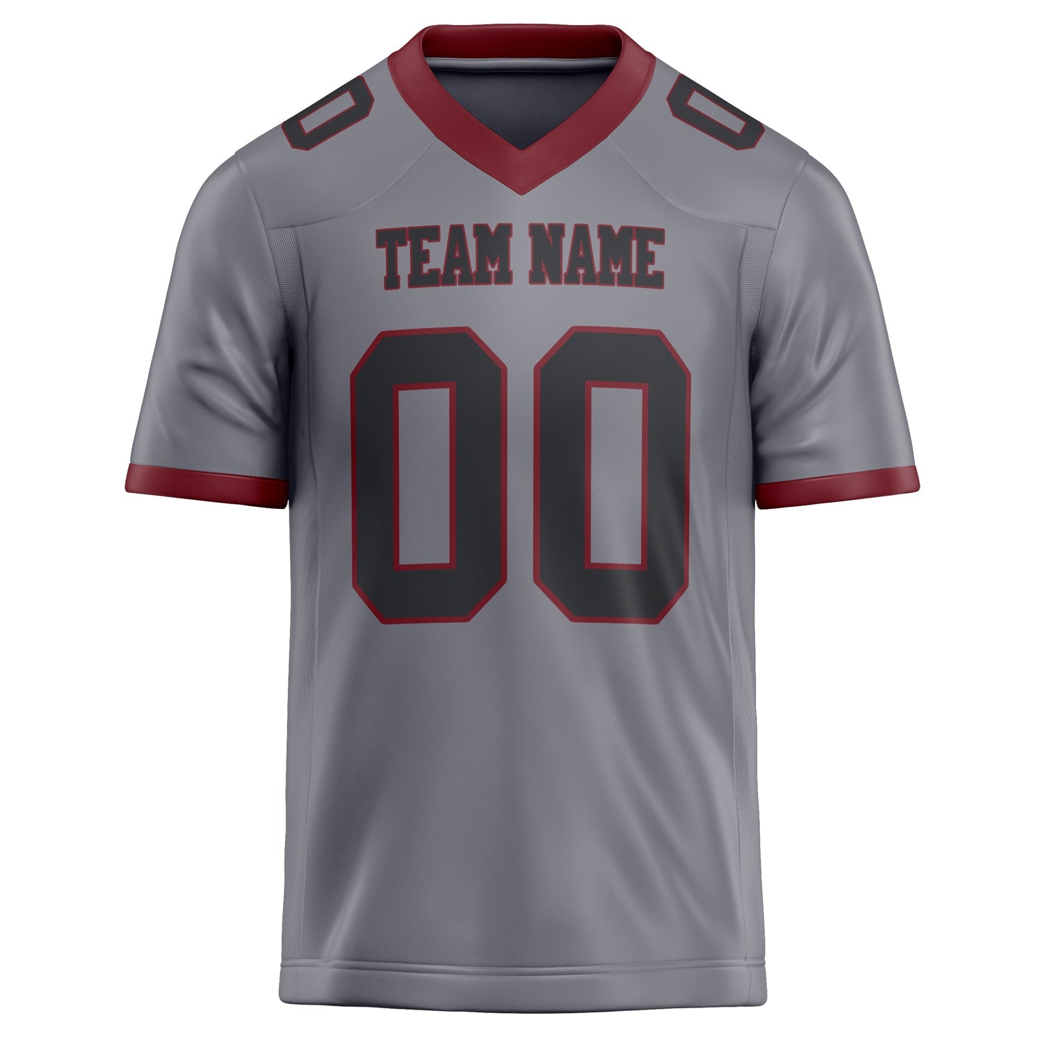Custom Gray Black Solid Colour Football Jersey