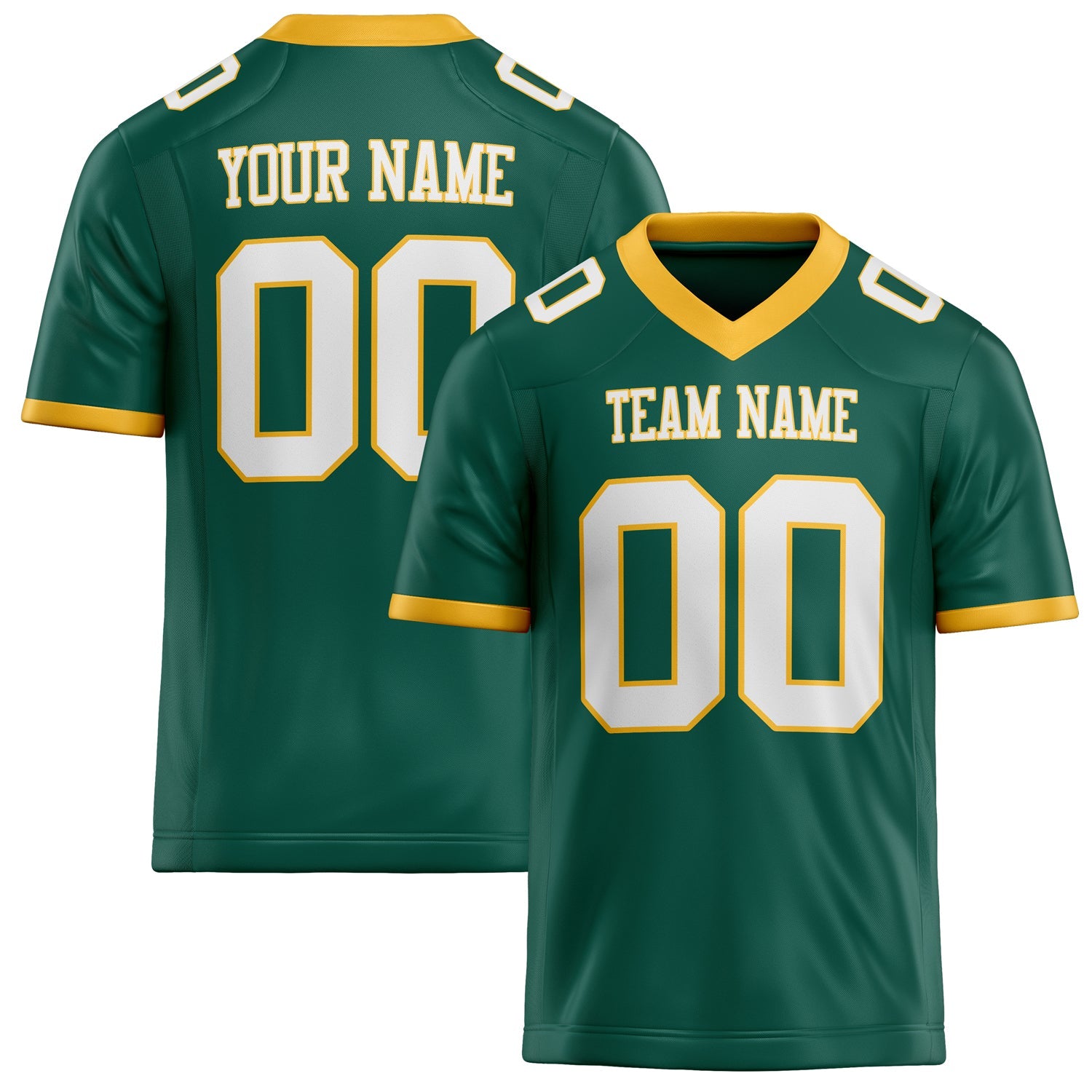 Custom Kelly Green White Solid Colour Football Jersey FT02240730GR192