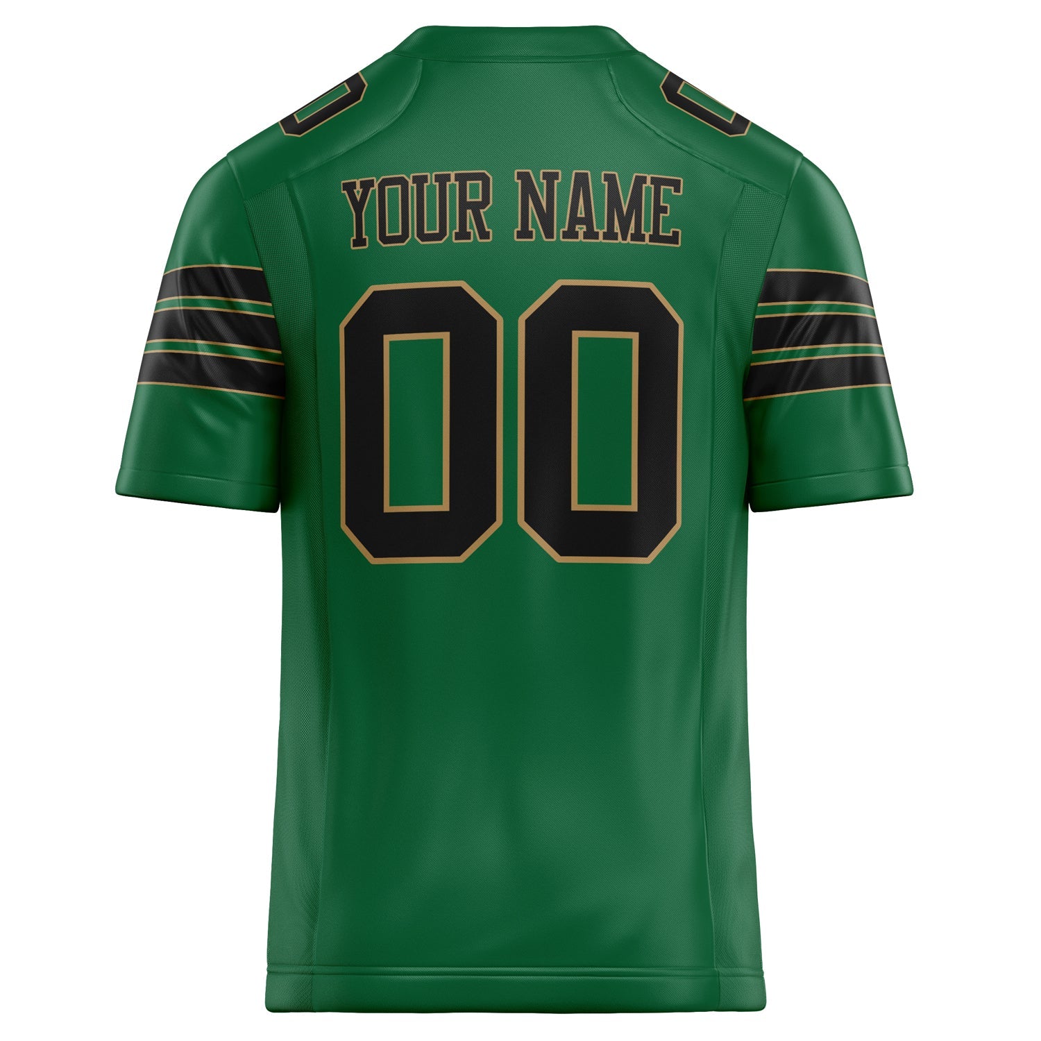 Custom Kelly Green Black Solid Colour Football Jersey