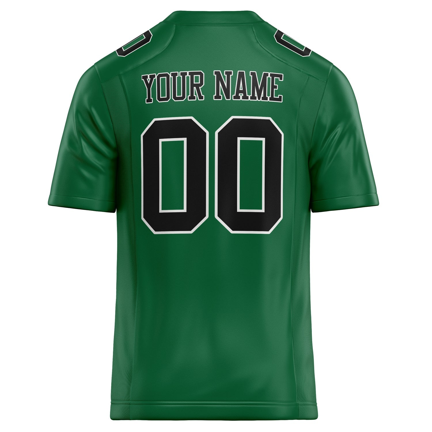 Custom Kelly Green Black Solid Colour Football Jersey