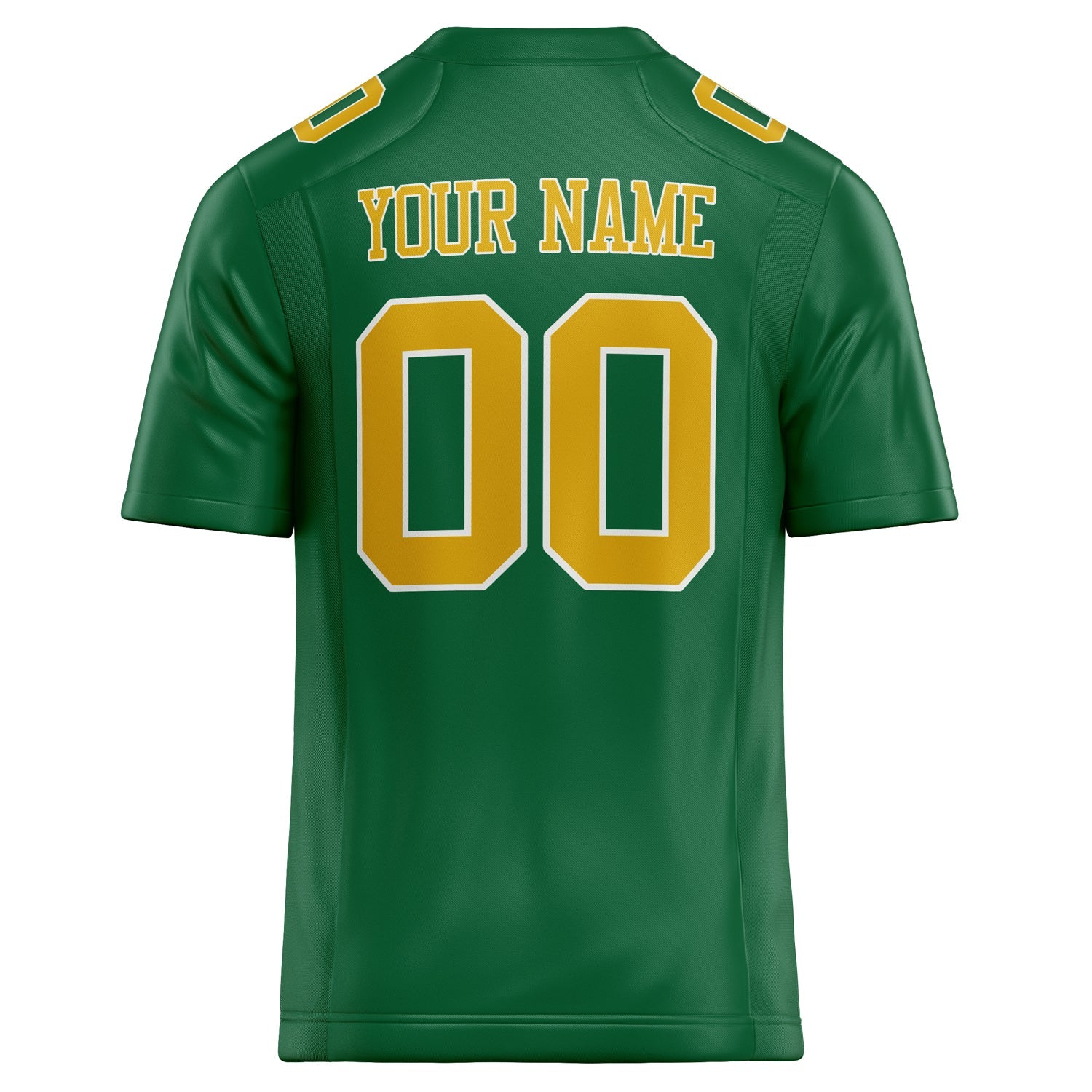 Custom Kelly Green gold Solid Colour Football Jersey