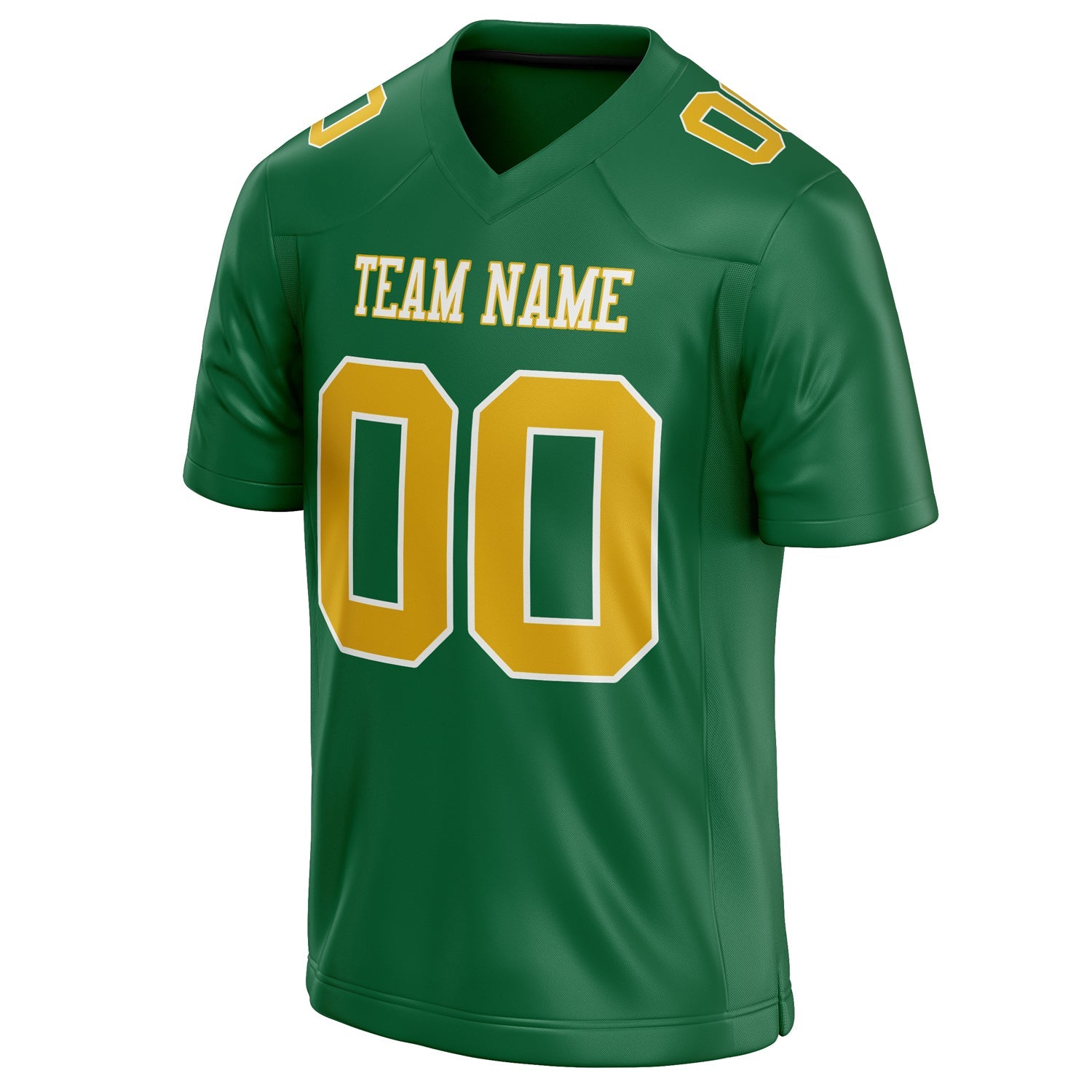 Custom Kelly Green gold Solid Colour Football Jersey
