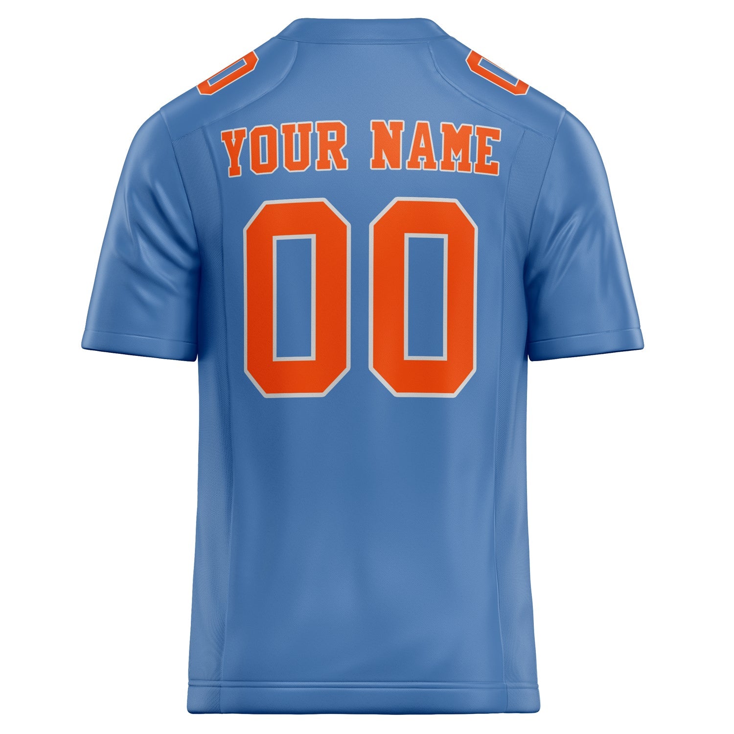 Custom Light Blue orange Solid Colour Football Jersey