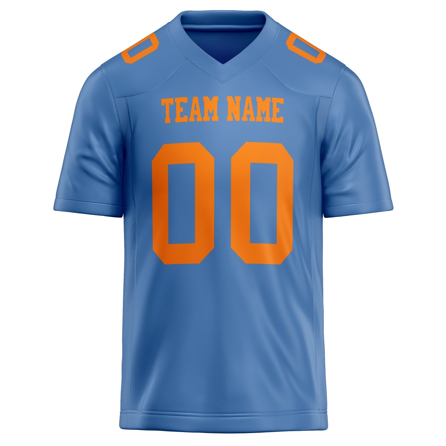 Custom Light Blue orange Solid Colour Football Jersey