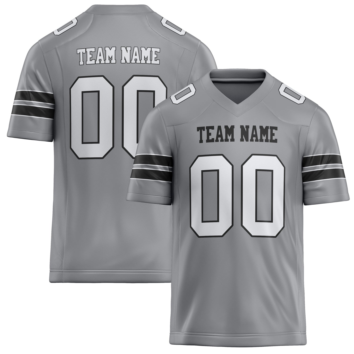 Custom Light Gray White Solid Colour Football Jersey FT02240730LI239