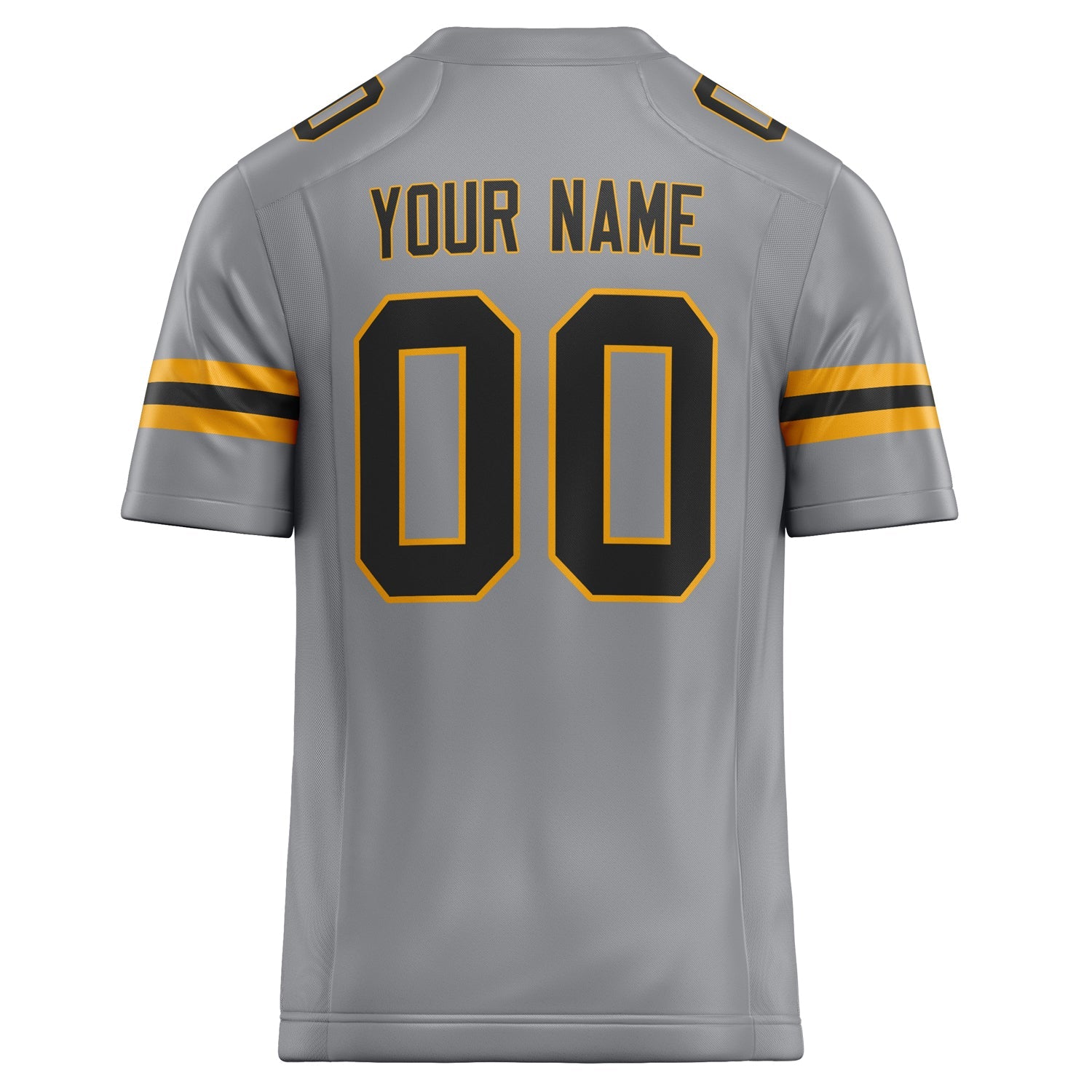 Custom Light Gray Black Solid Colour Football Jersey