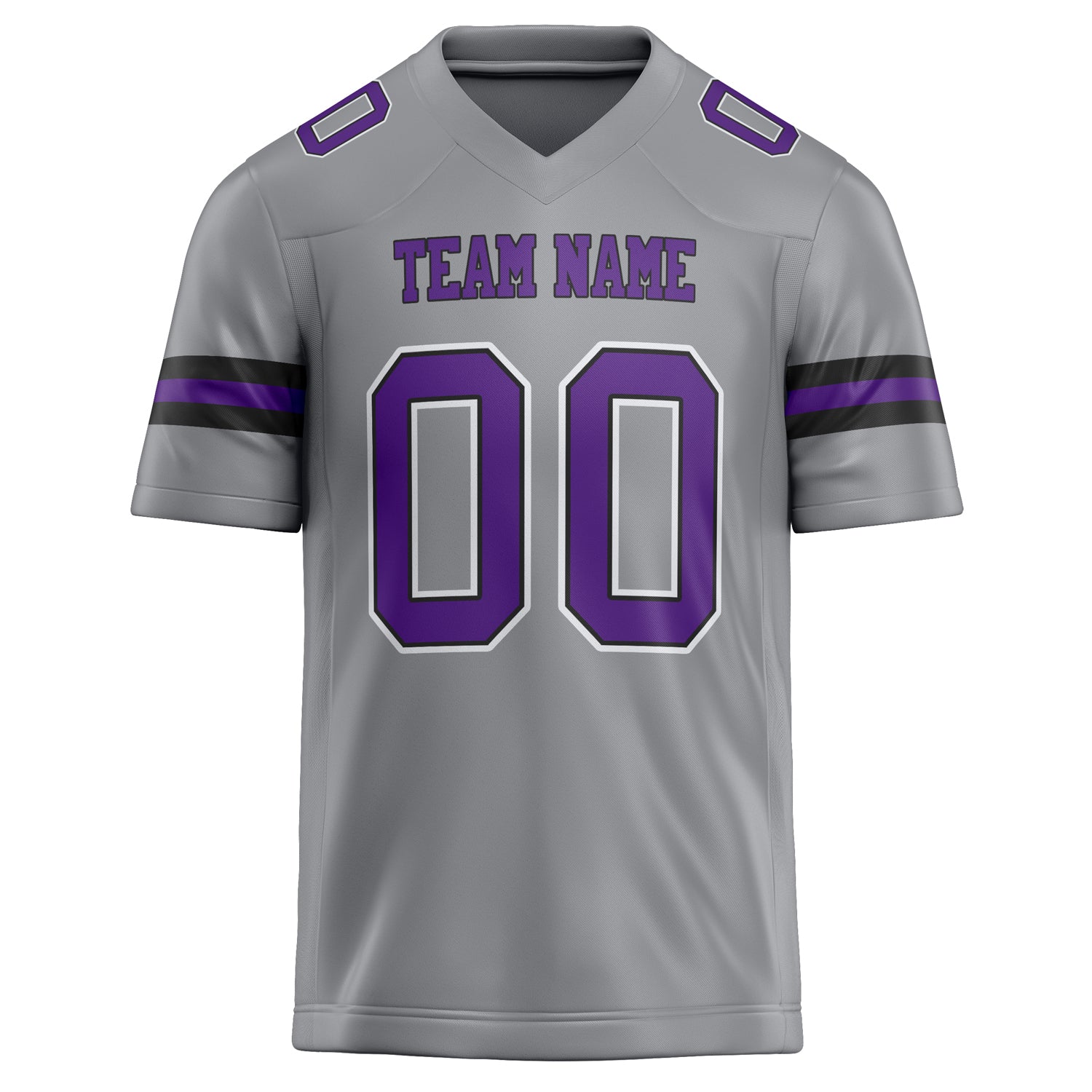 Custom Light Gray Purple Solid Colour Football Jersey